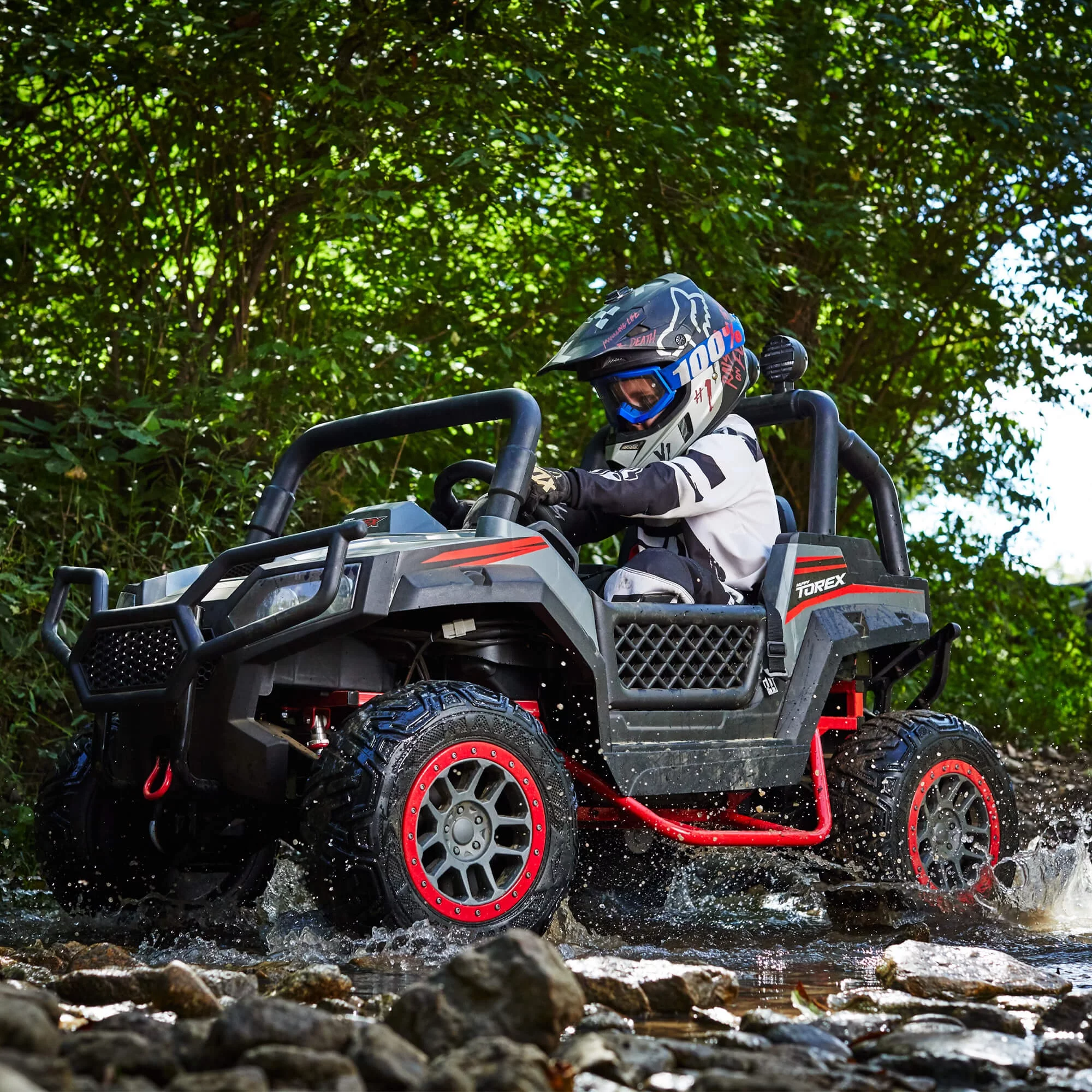Huffy Torex New 24V UTV Kids' 4x4 Side-By-Side Electric 4-wheeler Quad - Womvr