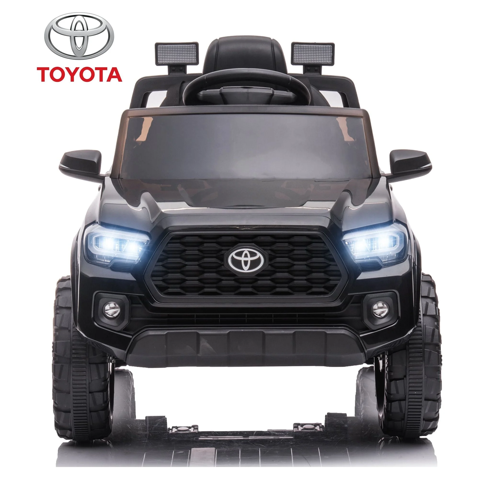 Licensed Toyota Tacoma Electric Ride on Vehicle for Kids, 12V Powered Ride on Car Toys with Remote Control, LED Lights, MP3 Player, Gray - Womvr
