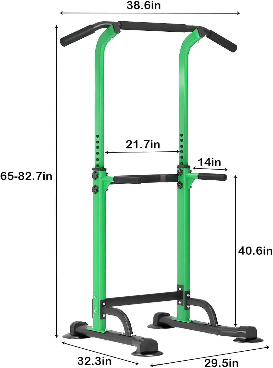 SOGES Height Adjustable Power Tower Dip Stands Pull up Bar Strength Training for Home Gym Black - Womvr