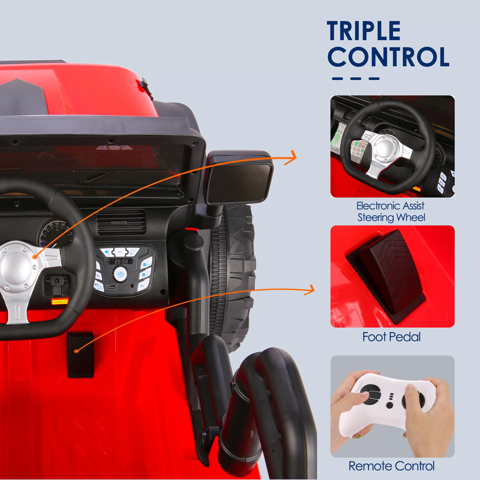 VIBESPARK Ride on Truck, 24V 9AH Electric Battery Powered Toy Car, 2 Seater Kids Ride on Car w/ Parent Remote Control, Full-Metal Suspension, Bluetooth Music, LED Light Control, Ride on Toys for Gift - Womvr