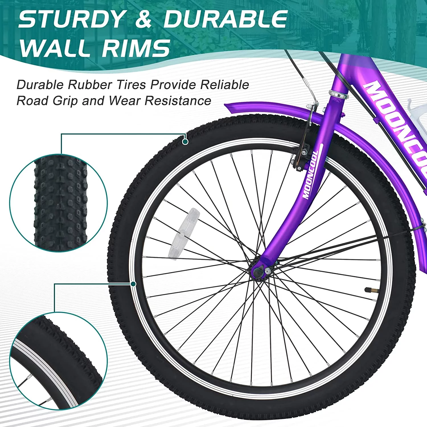 Docred Adult Tricycle 7 Speed 24 Inch Three Wheel Bike Cruiser Trike for Men/Women/Seniors - Womvr