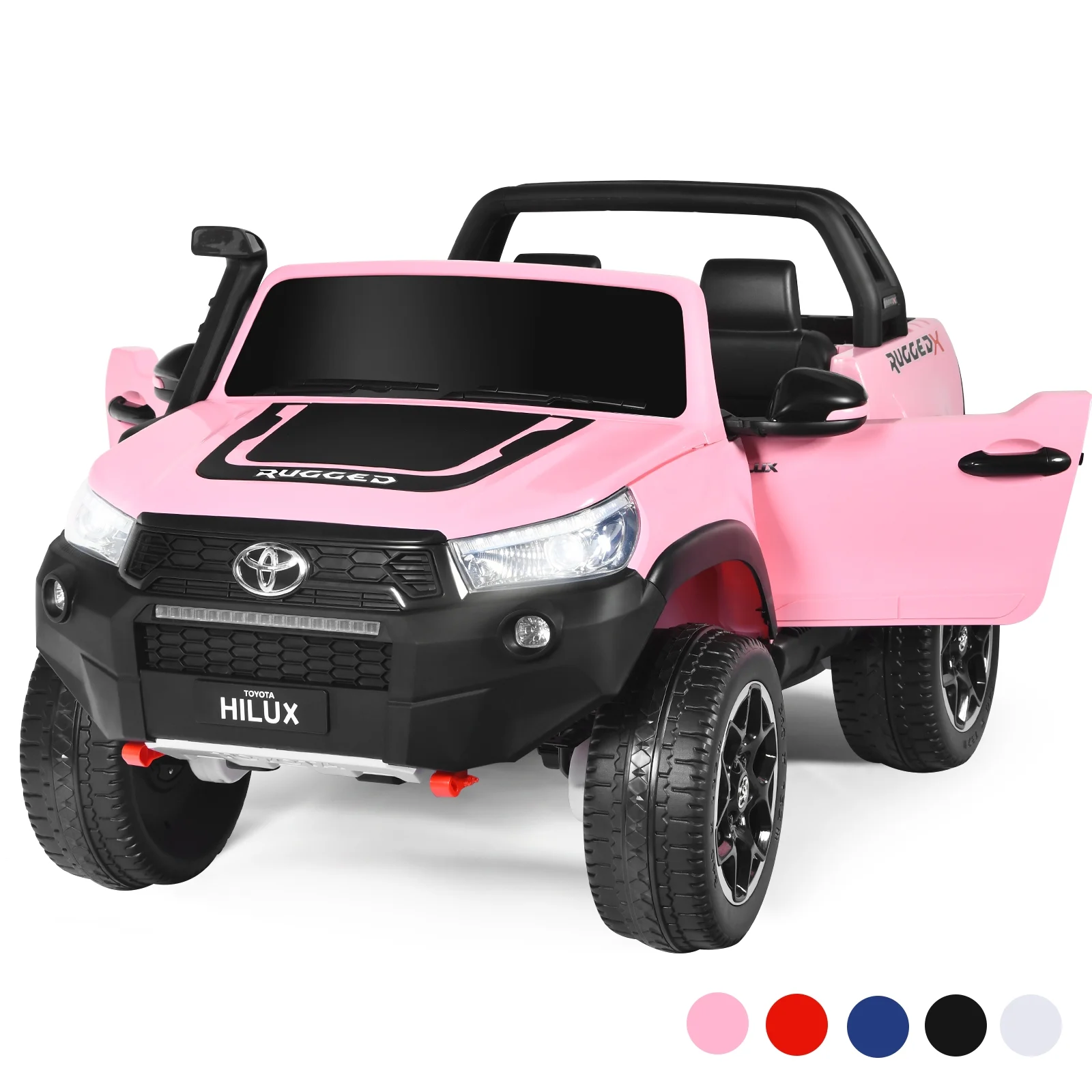 Infans 2*12V Licensed Toyota Hilux Ride On Truck Car 2-Seater 4WD Remote Control Pink - Womvr