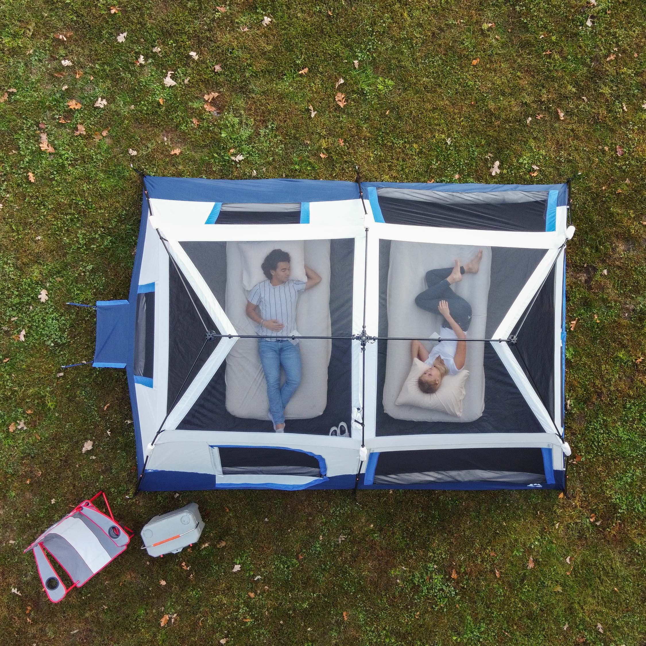 Ozark Trail 10-Person Cabin Tent with LED Lighted Poles - Womvr