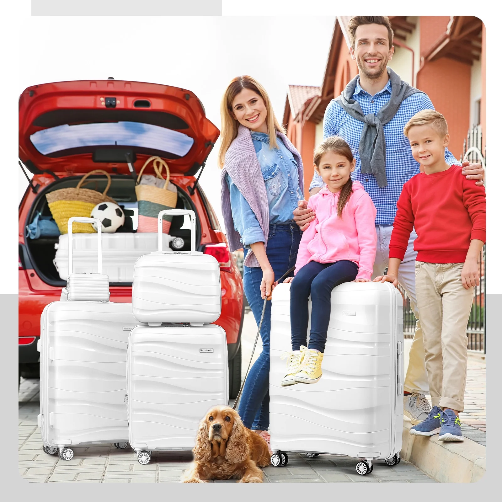 Melalenia - 5 Luggage Sets PP Hardside Spinner Luggage - ��Expandable Carry-on Suitcase20