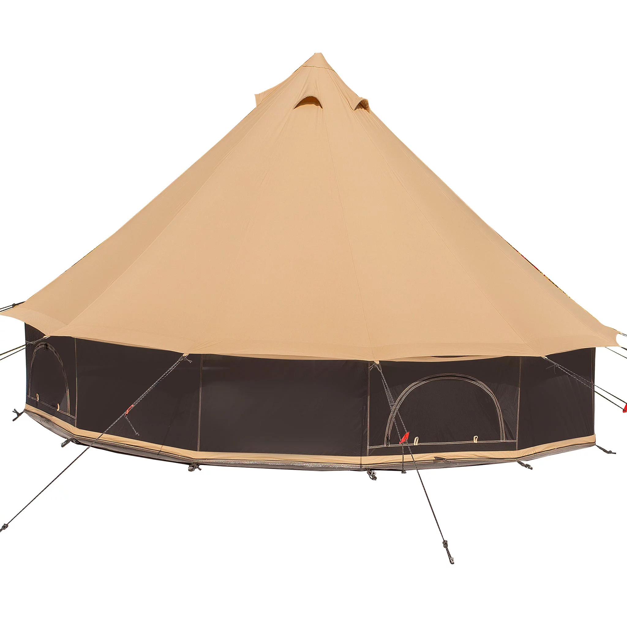 WHITEDUCK Regatta Canvas Bell Tent w/Stove Jack, Sandstone Beige, 13', Water Repellent 4-Season Camp - Womvr