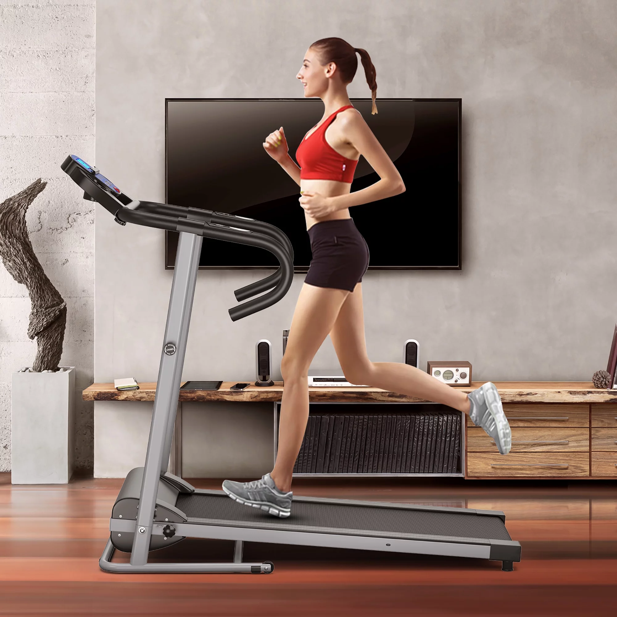 Goplus 1100W Folding Treadmill Electric Support Motorized Power Running Fitness Machine - Womvr