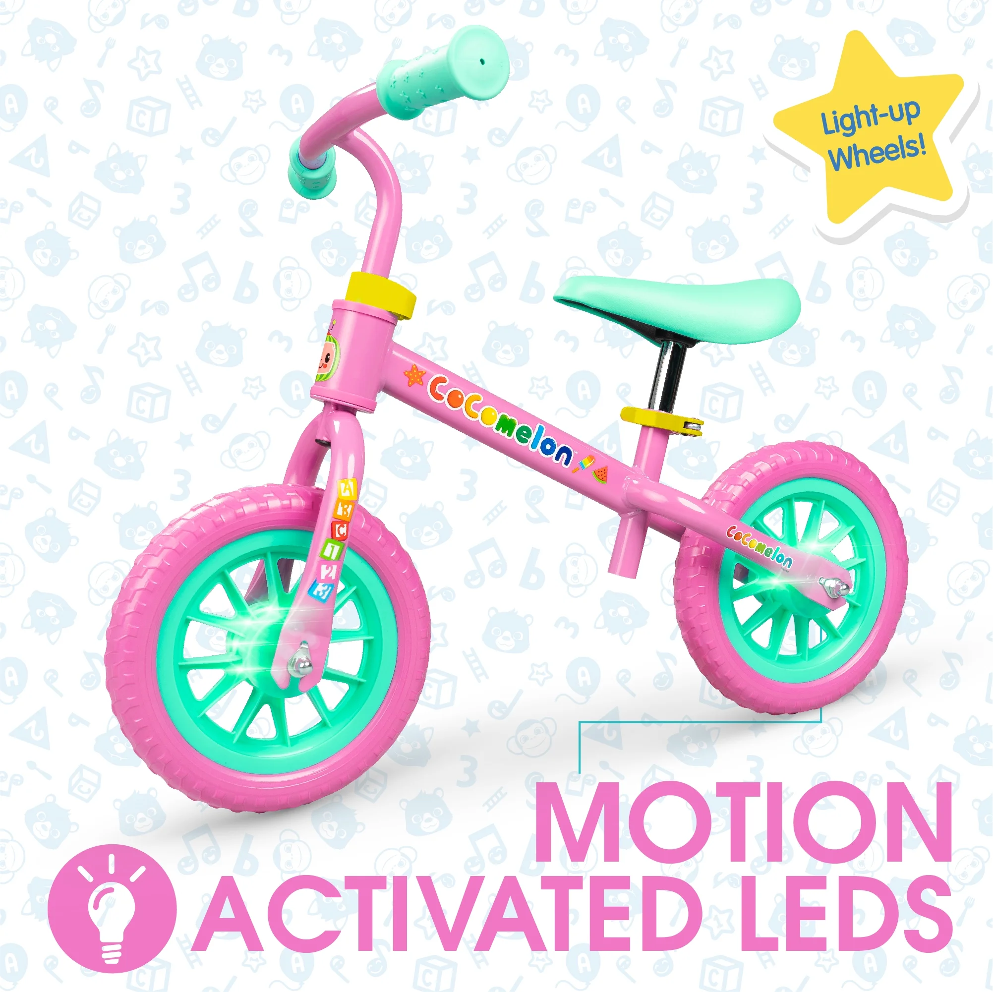 Cocomelon Toddlers Balance Bike Adjustable Helmet Light-up 10