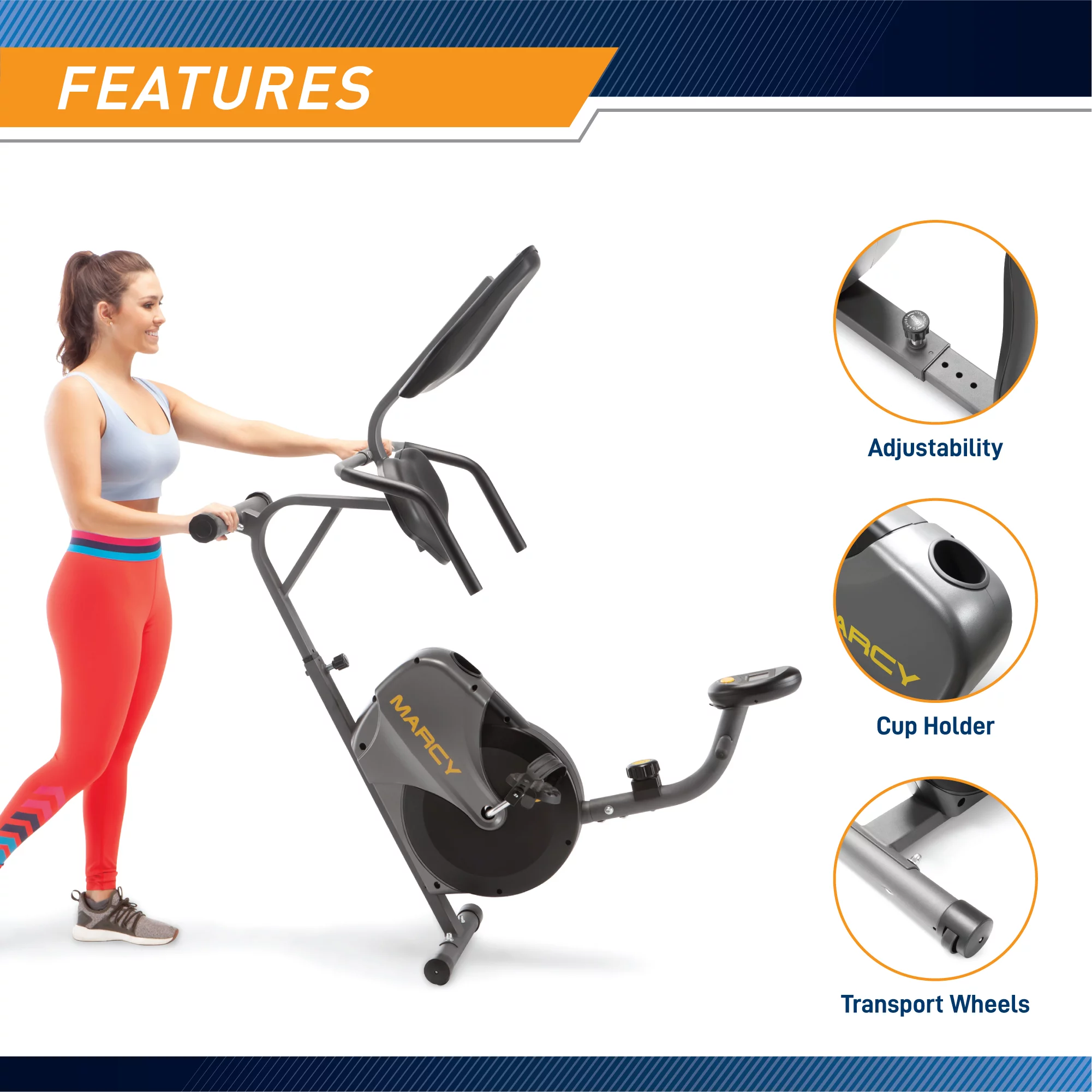 Marcy Recumbent Bike NS-716R - Womvr