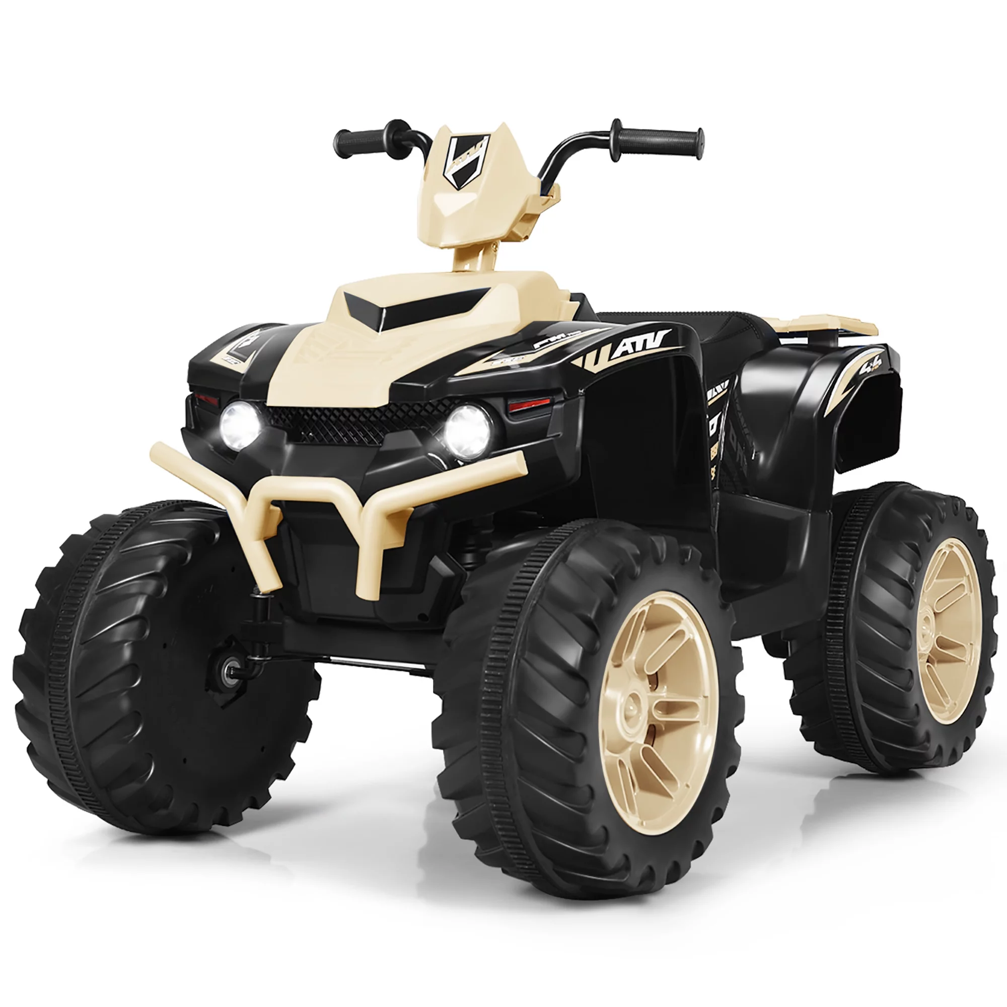 Costway 12V Kids 4-Wheeler ATV Quad Ride On Car w/ LED Lights Music  USB Navy - Womvr