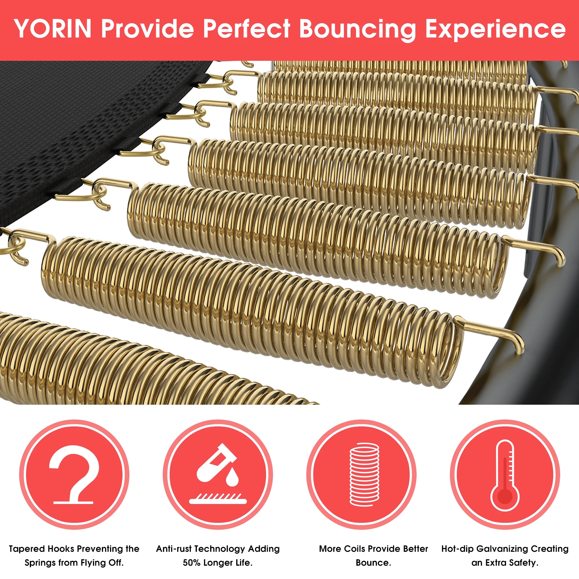 YORIN Trampoline for 2-3 Kids, 8FT 10FT Trampoline for Adults with Enclosure Net, Basketball Hoop, Ladder, 800LBS Outdoor Recreational Trampoline with Light, Sprinkler, Socks, Heavy Duty Trampoline - Womvr