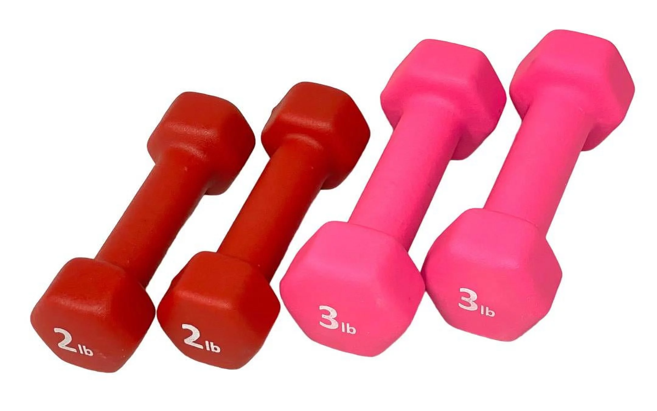 Rainforest Basics Neoprene 5 Lbs. Hex Dumbbells Hand Weights, Set of 2 - Womvr