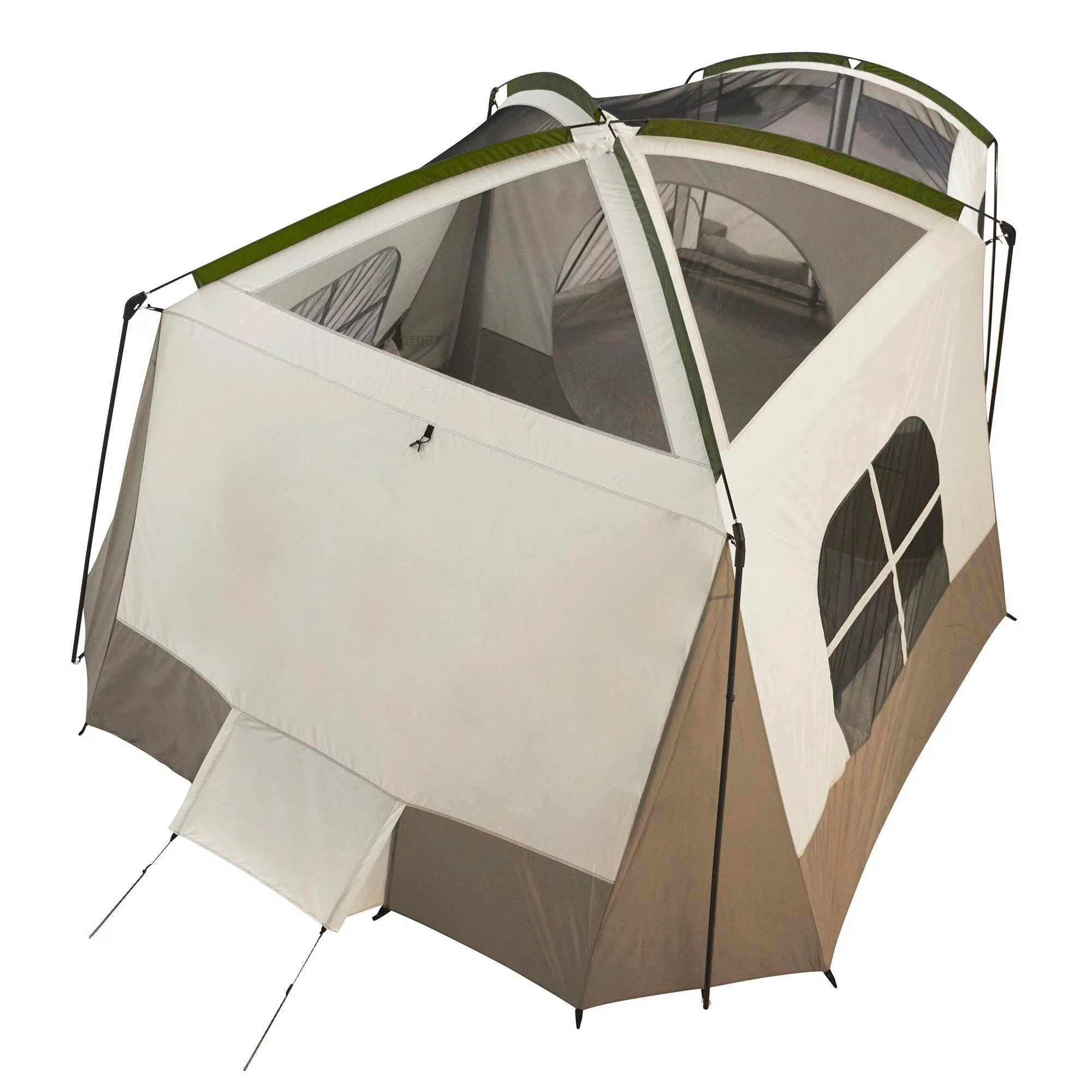 Wenzel Klondike 8-Person Large Outdoor Camping Tent with Screen Room, Brown - Womvr