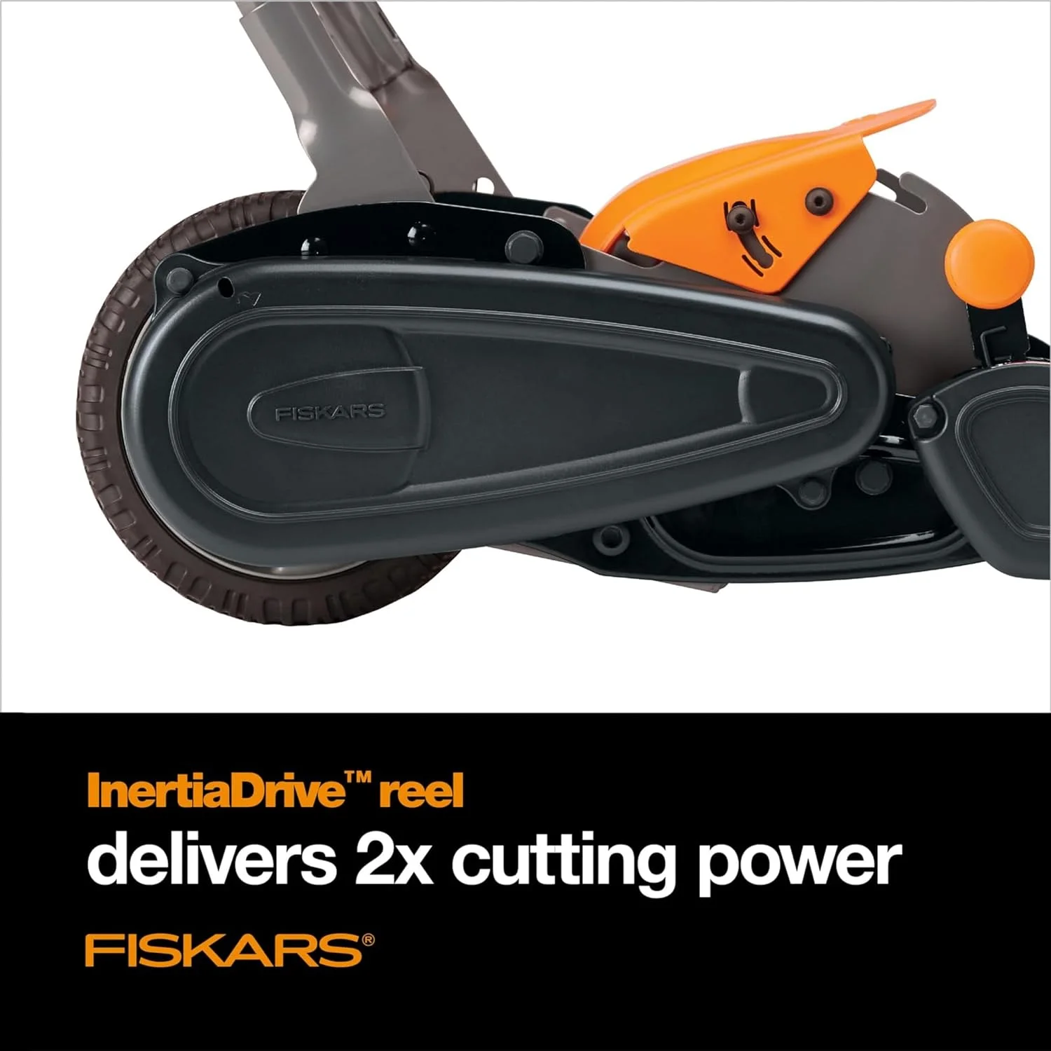 Fiskars Reel Lawn Mower 18-inch 5-Blade Push Mower with InertiaDrive for More Cutting Power - Womvr