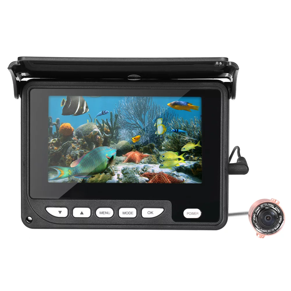 Carevas 4.3 Inch Portable Underwater Fishing Fish Finder Waterproof Night Vision Ice Boat Fishing 20M Cable with Carry Bag - Womvr