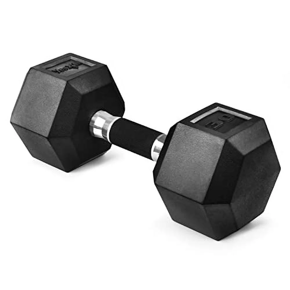Yes4All 50 lbs Hex Rubber Grip Dumbbell Weight Set, Single - Womvr