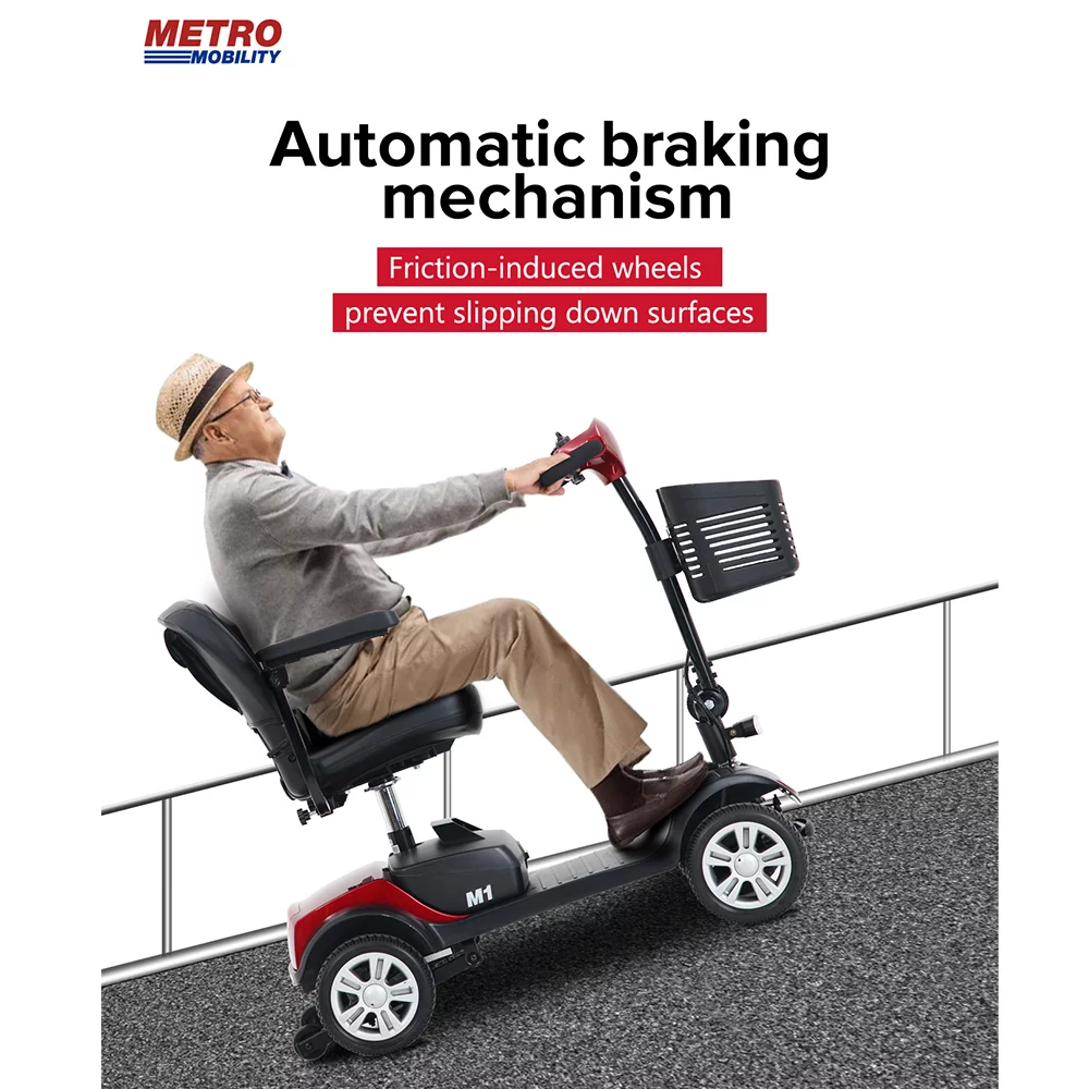 BTMWAY Mobility Scooter, 4 Wheels Electric Scooter for Seniors, Compact Folding Travel Mobility Scooters for Adult, Transformer Mobility Scooter with Swivel Seat, Front and Rear LED Light, Silver - Womvr