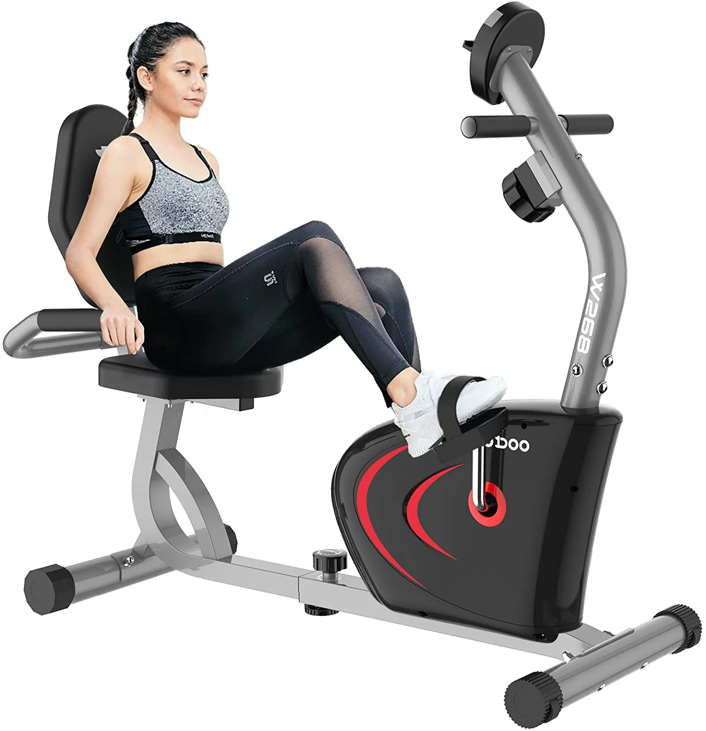 Pooboo Recumbent Exercise Bikes Sit Down Stationary Bicycle Magnetic Resistance Indoor Cycling Bike 360lb - Womvr