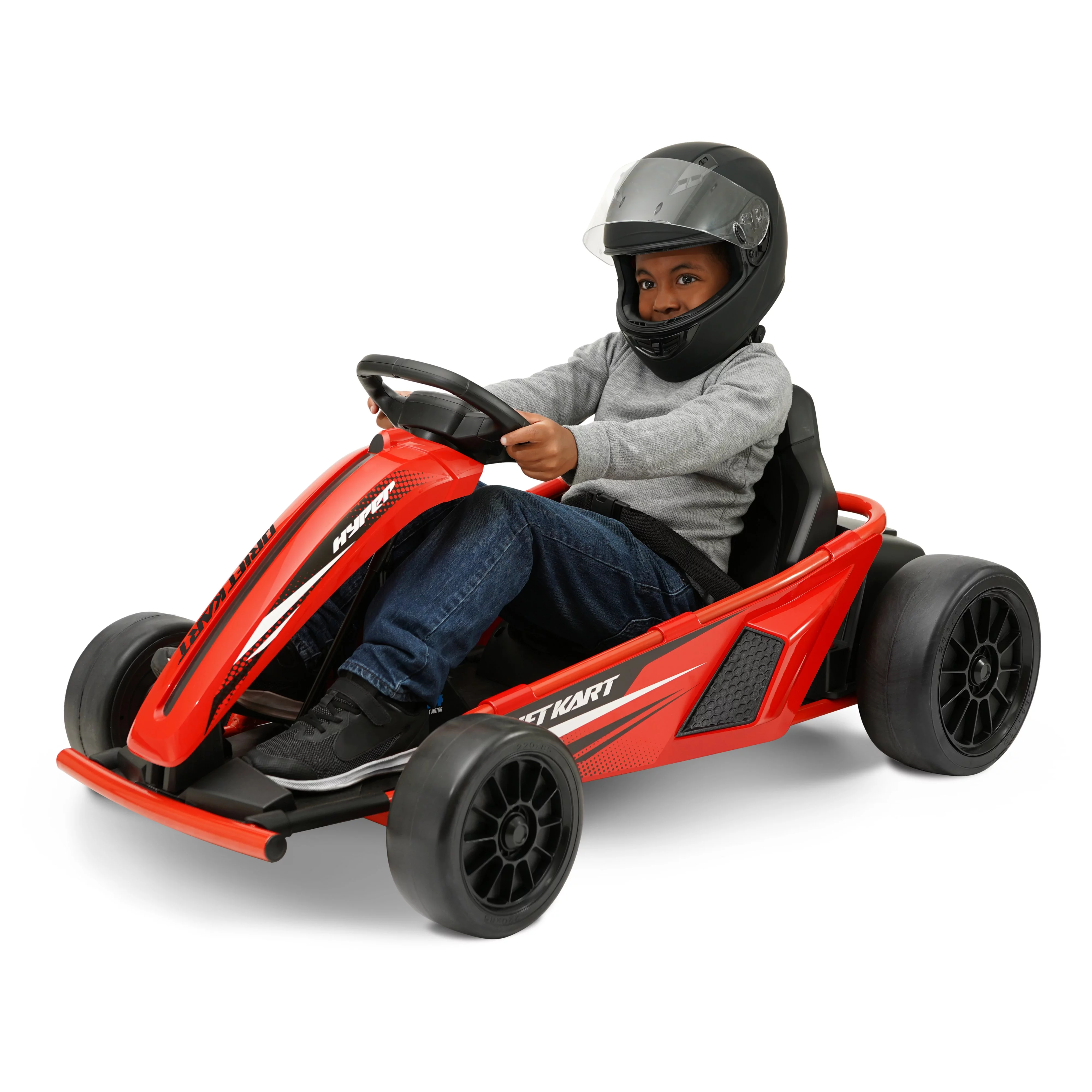 Hyper Toys 24V Drifting Go Kart Ride On for Kids, Red - Womvr