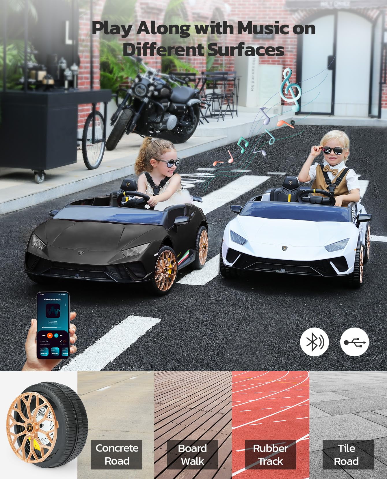 Lamborghini Huracan Ride on Car Real 2 Seater, Powered Electric Vehicle with Parent Remote, Maximum 4.0mph Ride on Toys for 3-8 Years Kids,Pink - Womvr
