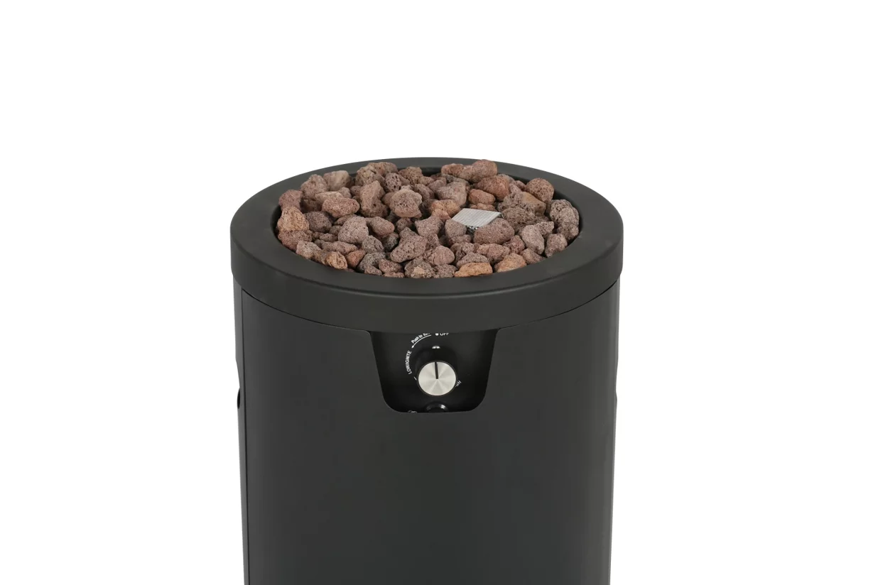 Mainstays 28-inch Tall Column Propane Gas Outdoor Fire Pit, Matte Black Finish - Womvr