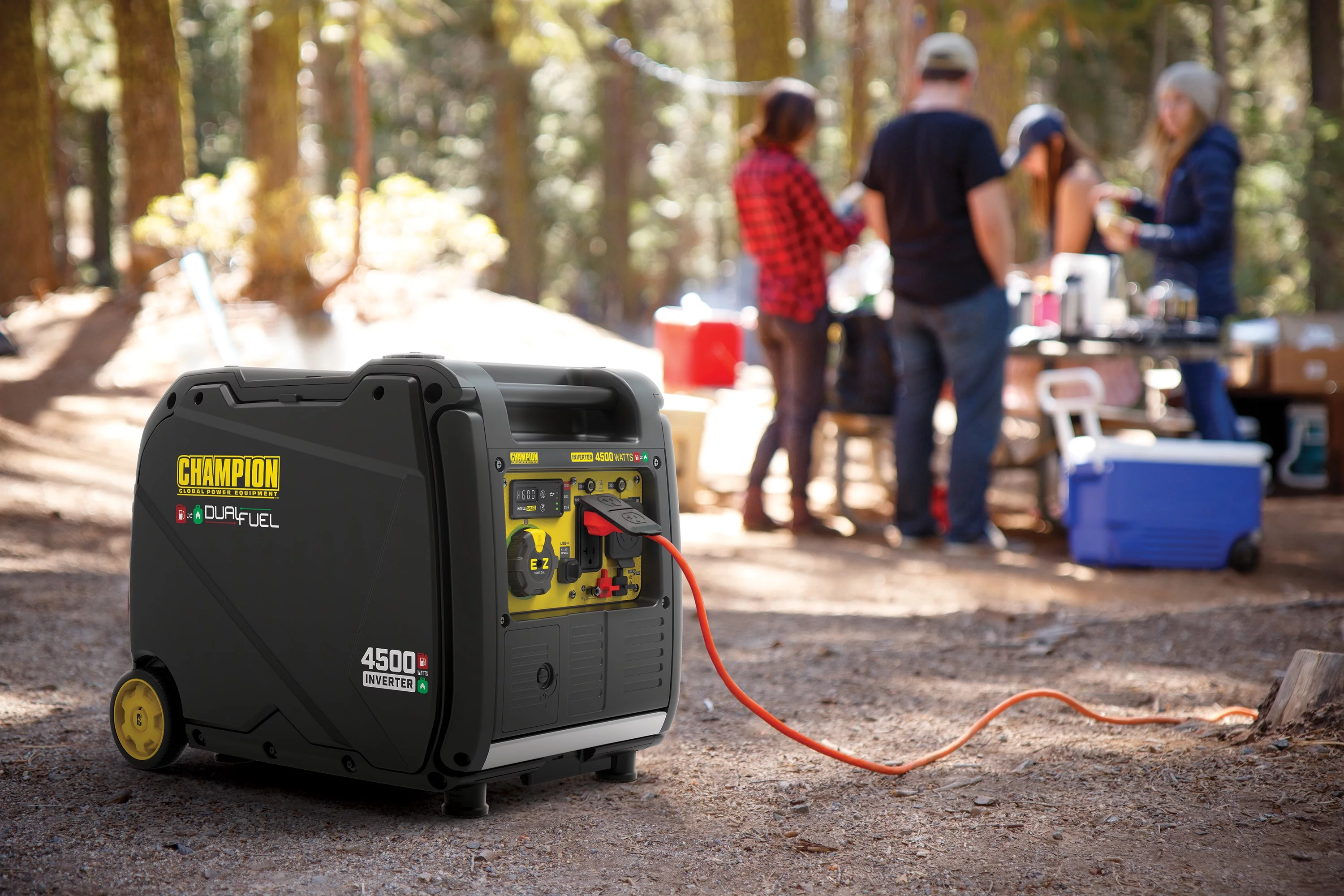 Champion 4500-Watt Portable Dual Fuel Inverter Generator with Quiet Technology, Electric Start - Womvr