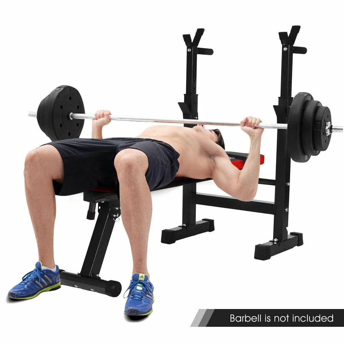 SUGIFT Adjustable Weight Bench with 330 Lbs. Black/Red - Womvr