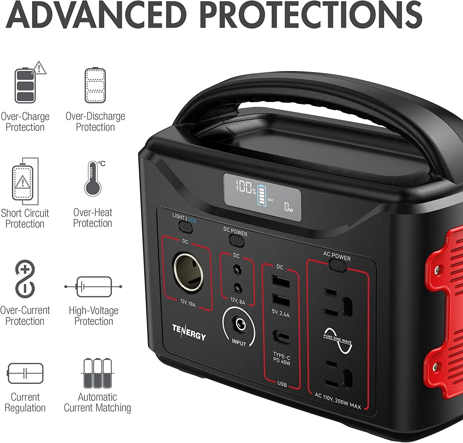 Tenergy 300Wh Portable Power Station / Battery LiFePO4 200W (Surge 400W) - Womvr