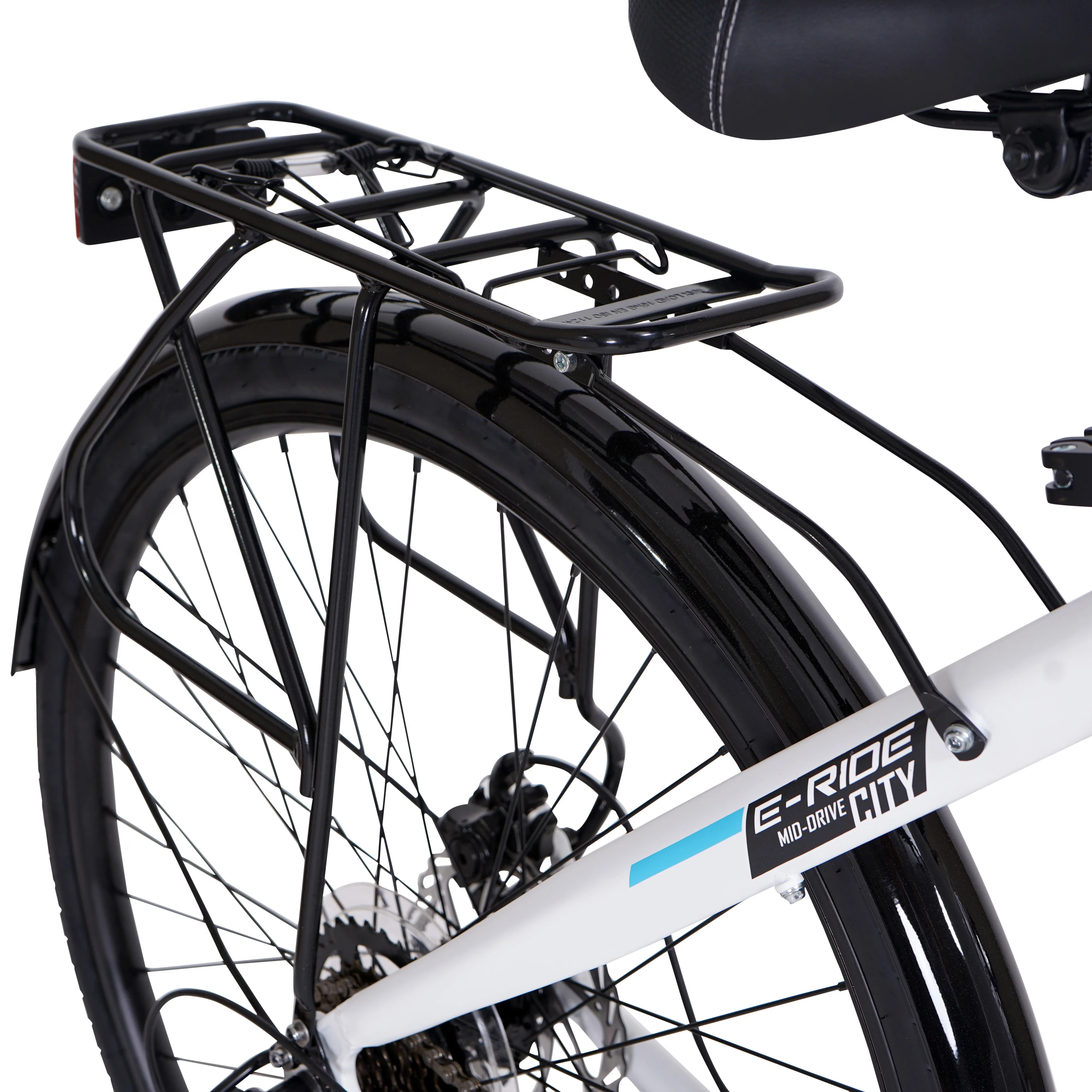 Hyper Bicycles 36V 700C Commuter Electric Bike for Adults, Pedal-Assist, 250W Mid-Drive E-Bike Motor, Matte White - Womvr