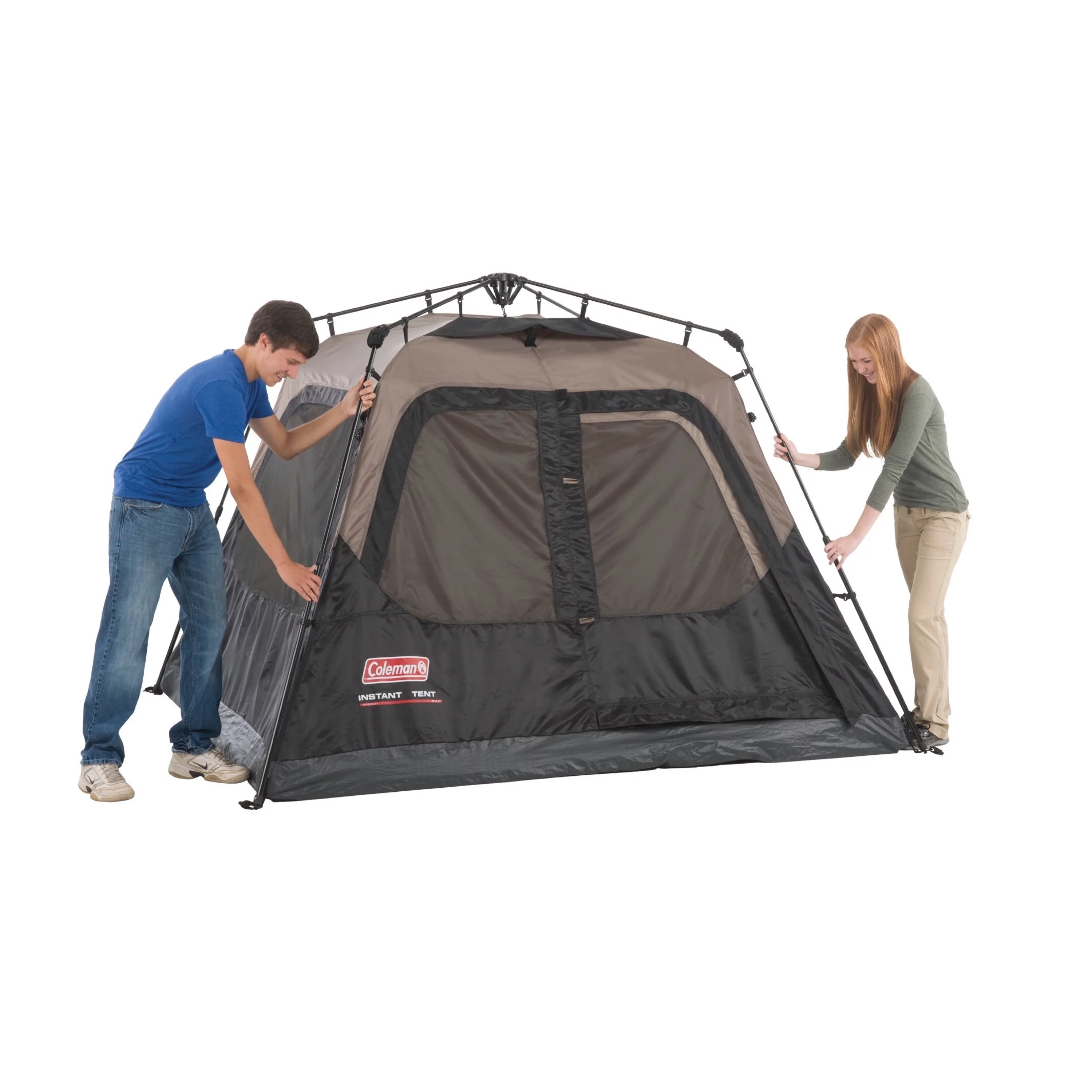 Coleman 4-Person Cabin Camping Tent with Instant Setup, 1 Room, Gray - Womvr