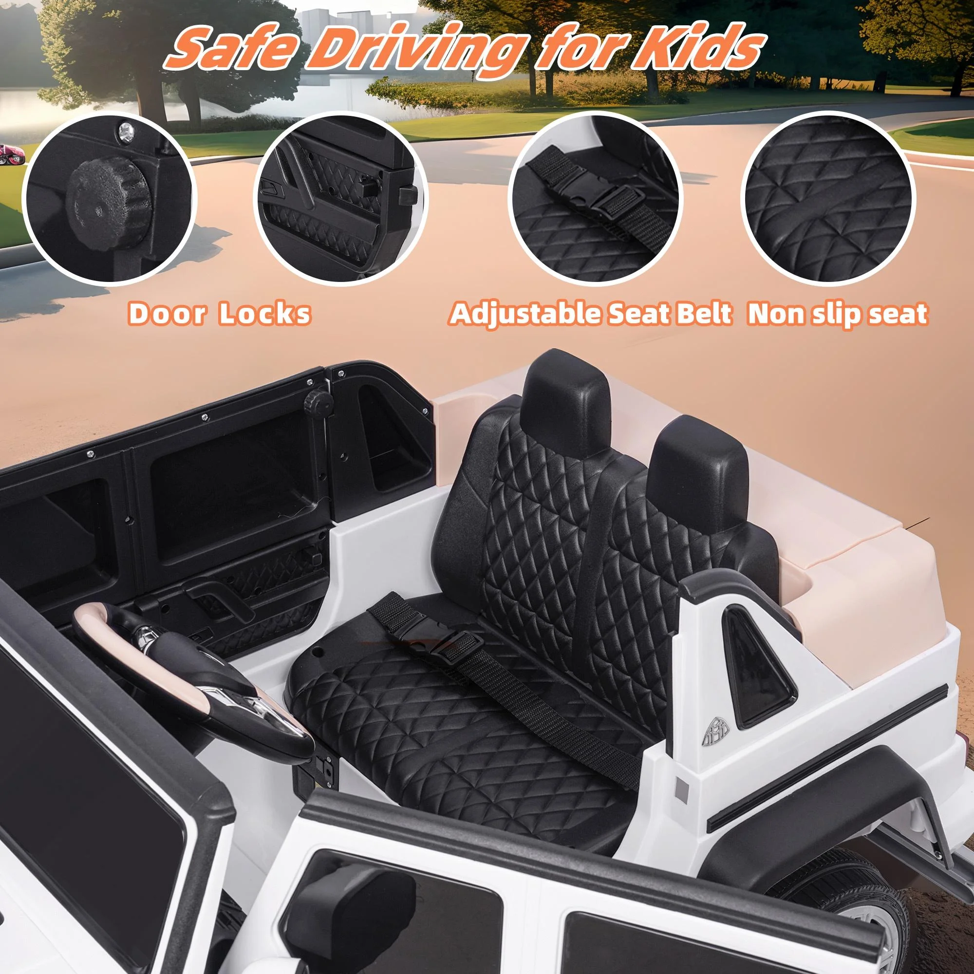 24V Ride on Car with Remote Control for Kids Mercedes Benz Ride on Car Toy for Boys and Girls 3-6 Years Old, Electric Vehicle, Bluetooth, LED Light, White - Womvr