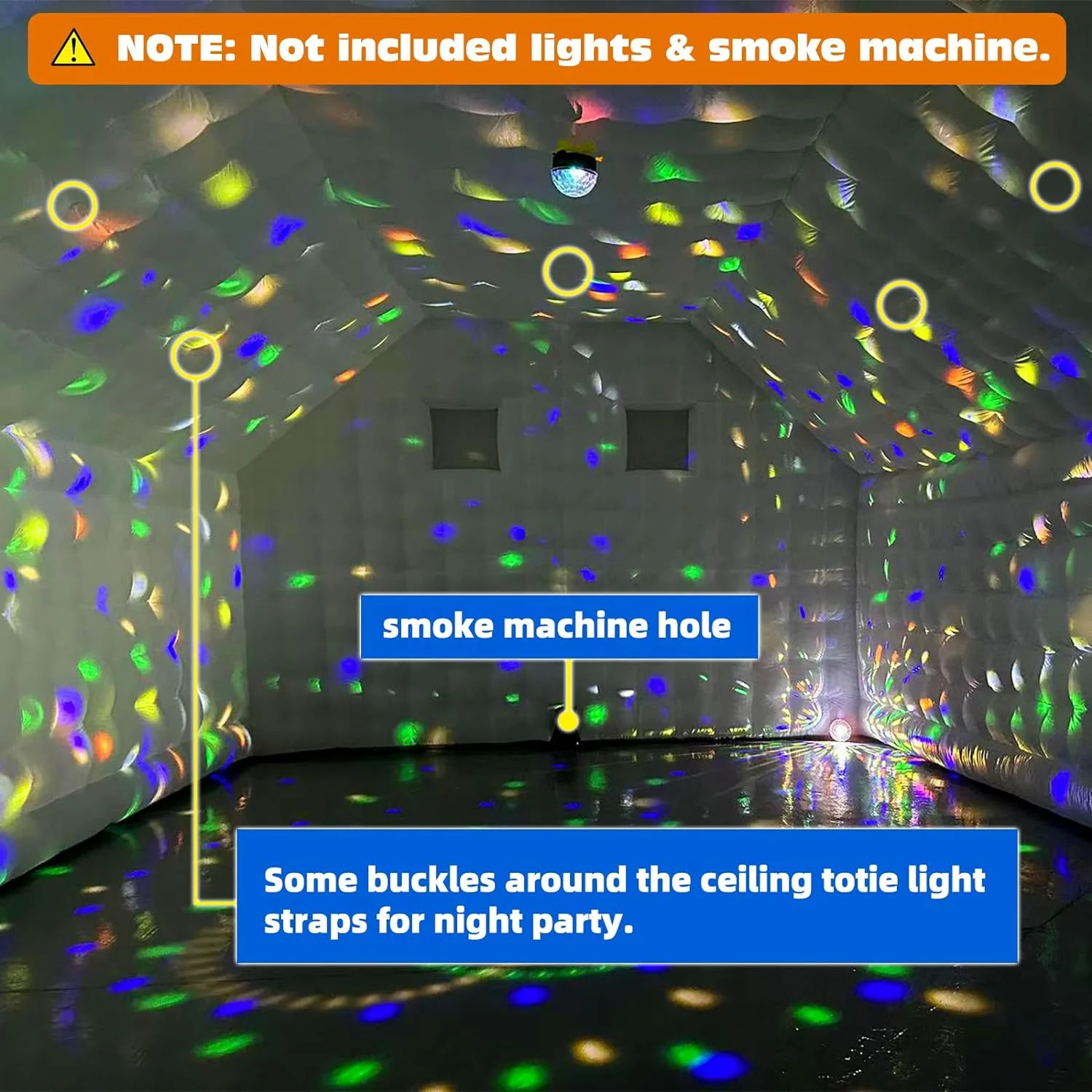 WARSUN Large Black Inflatable Night Club 30x20x13Ft Inflatable Party Tent with Logo Area Disco Cube Gazebo Event House - Womvr