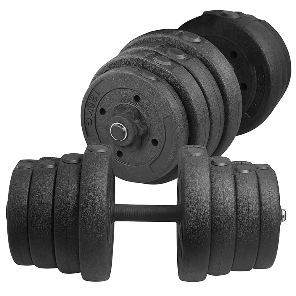 Easyfashion 66LB Adjustable Dumbbell Set for Home Training, Black - Womvr