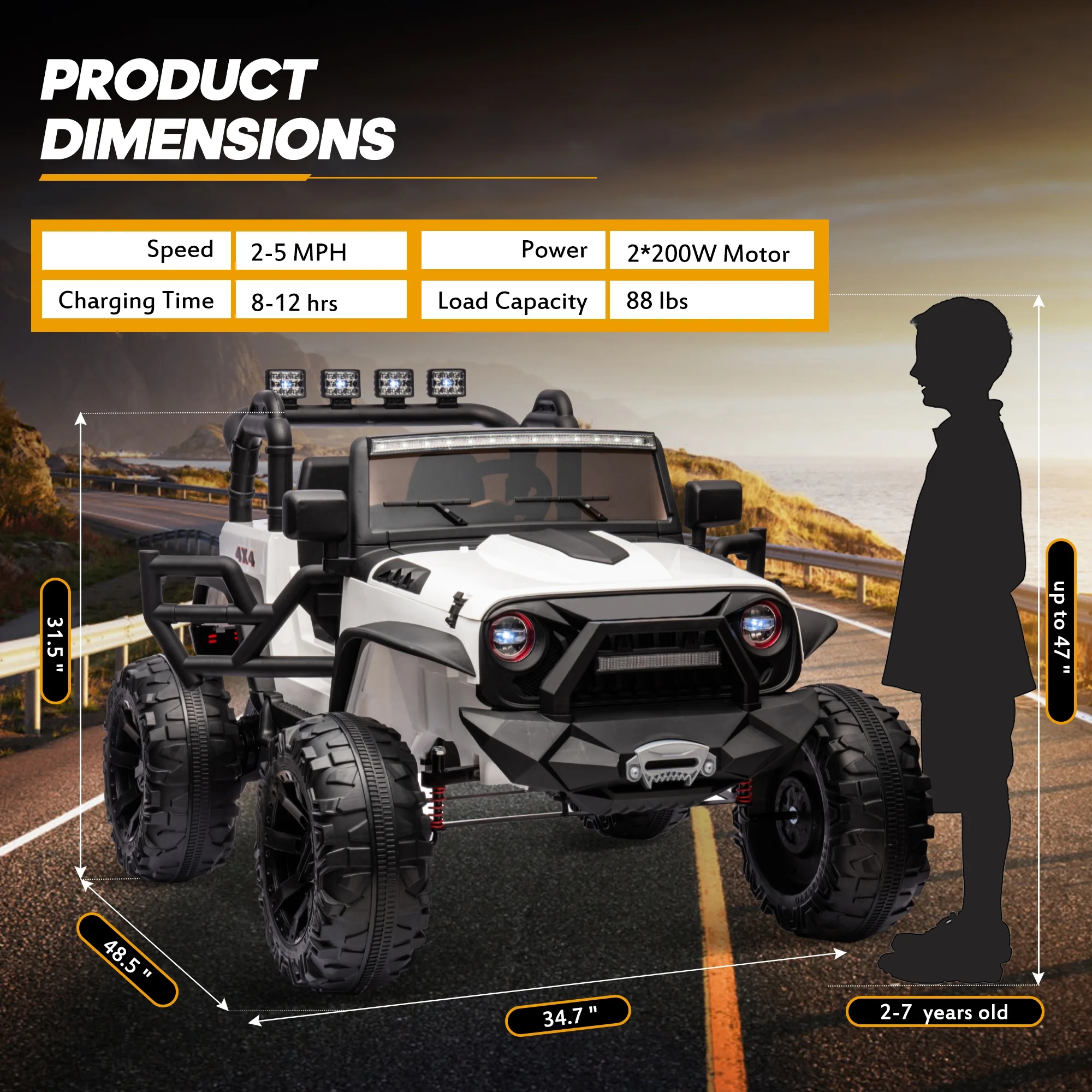 Outfunny 24V Kids Ride on Truck, 2-Seater Powered Ride on Toy Car with Remote - Womvr