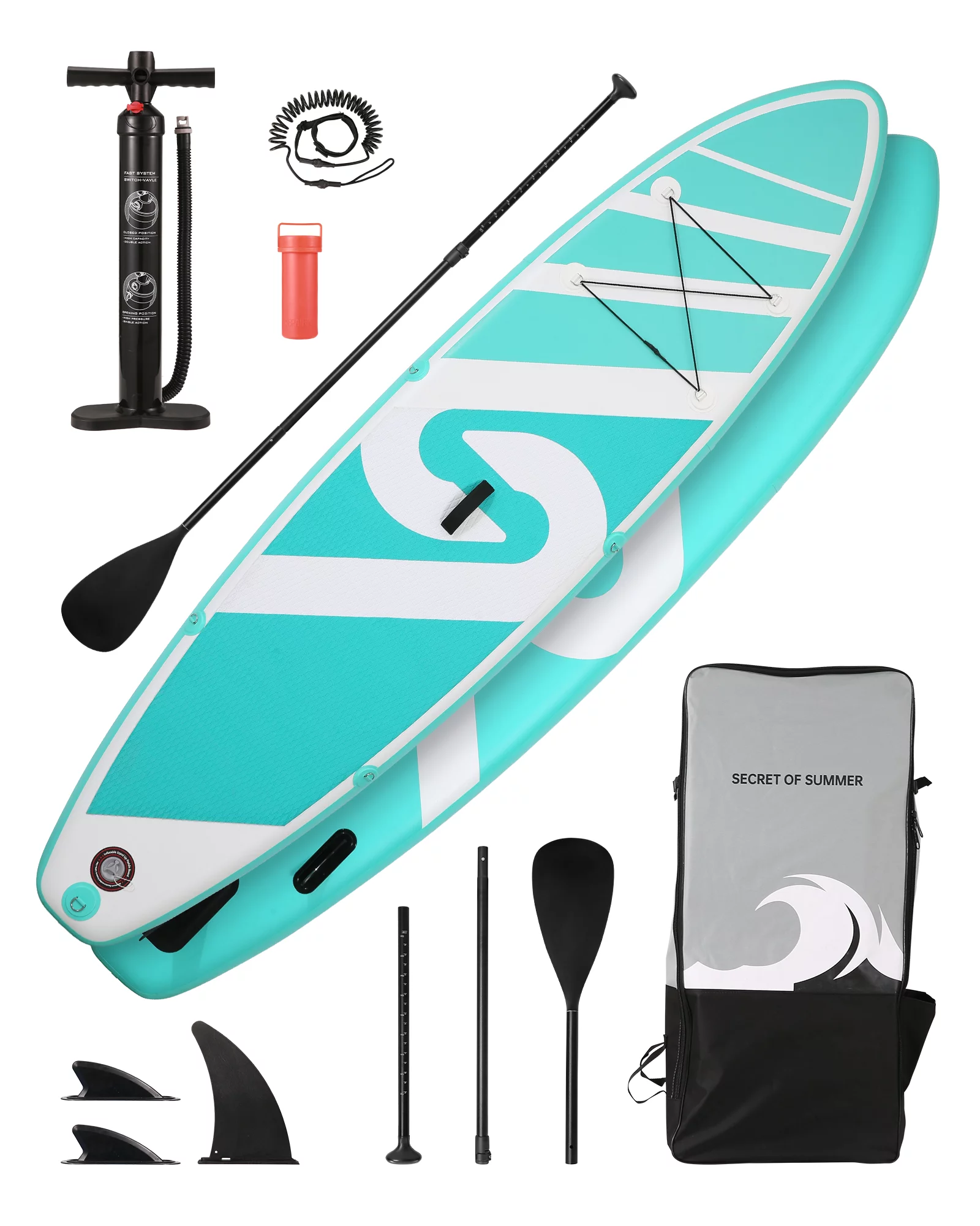 Marnur Inflatable Paddle Board Stand up Paddle Board 10' SUP 6 in.Thick Board Carry Bag & Fast Pumping Green - Womvr