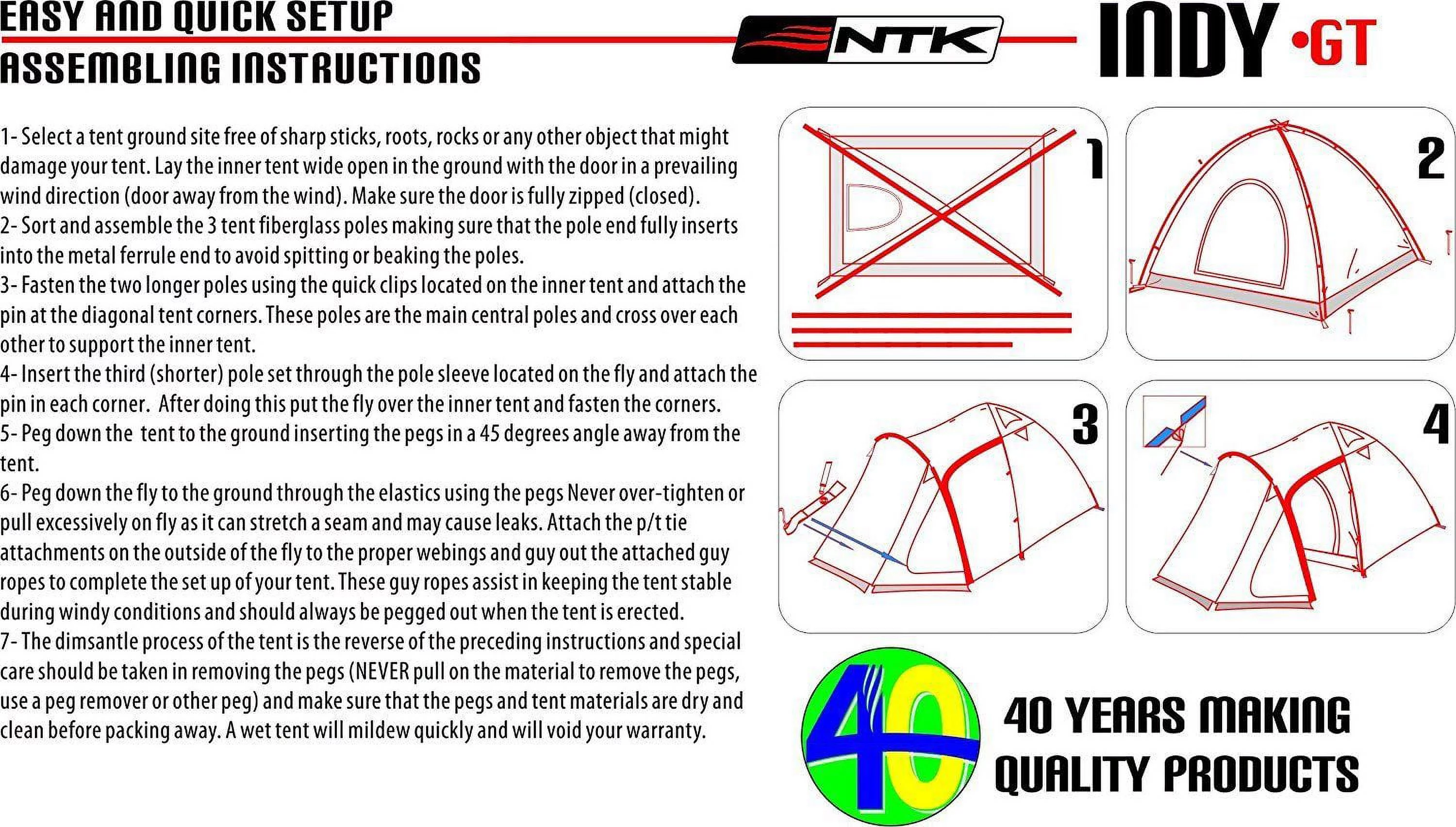 NTK Indy 4 to 5 Person Dome Family Camping Tent, 100% Waterproof, Easy Assembly and Full Coverage - Womvr
