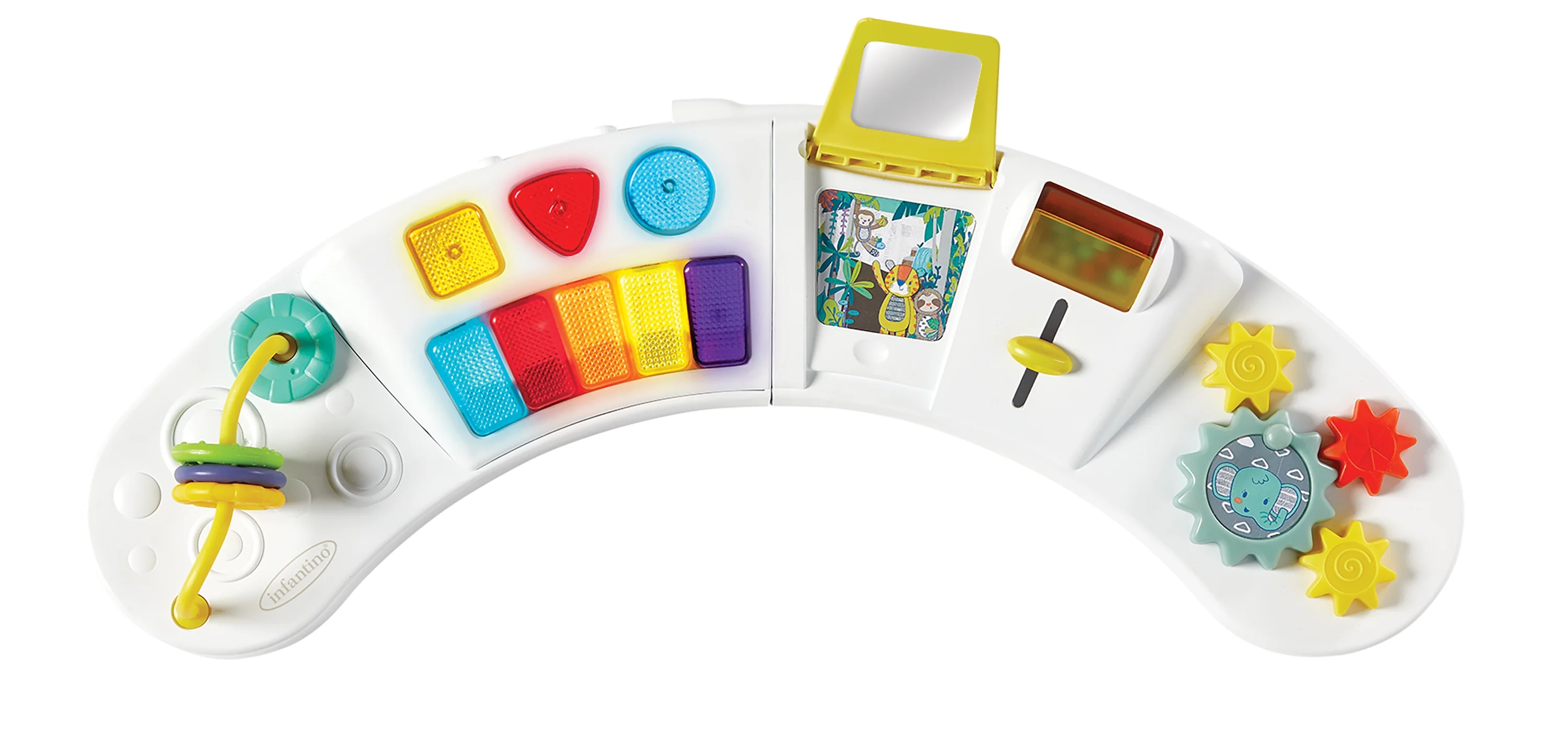 Infantino Music & Lights 3-in-1 Discovery Seat and Booster for Babies and Toddlers, Unisex, Teal - Womvr