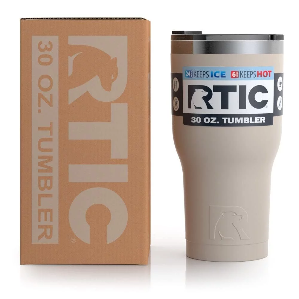 RTIC 30 OZ Insulated Tumbler Stainless Steel Coffee Travel Mug with Lid, Spill Proof, Hot Beverage and Cold, Portable Thermal Cup for Car, Camping, Deep Harbor - Womvr