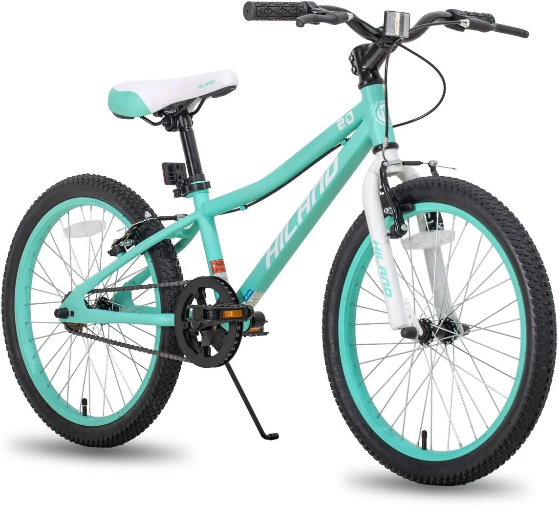 Hiland 20 inch Kids Mountain Bike for Girls Boys with Dual Handbrakes Kickstand, Pink - Womvr