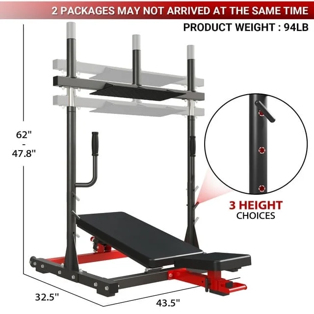 syedee Vertical Leg Press Machine, 600LBS Leg Strengthening Workout Machine with Transport Wheels and 3 Height Choice - Womvr