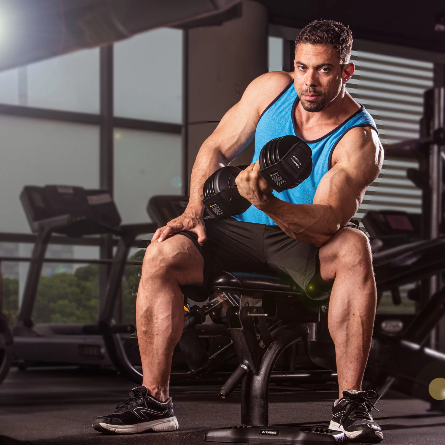 Adjustable Dumbbell 55 lb Dumbbell: Single Dumbbell with -Slip Handle, Fast Adjust Weight by Turning Handle with Tray, Exercise Fitness Dumbbell Suitable for Women Man Workout - Womvr