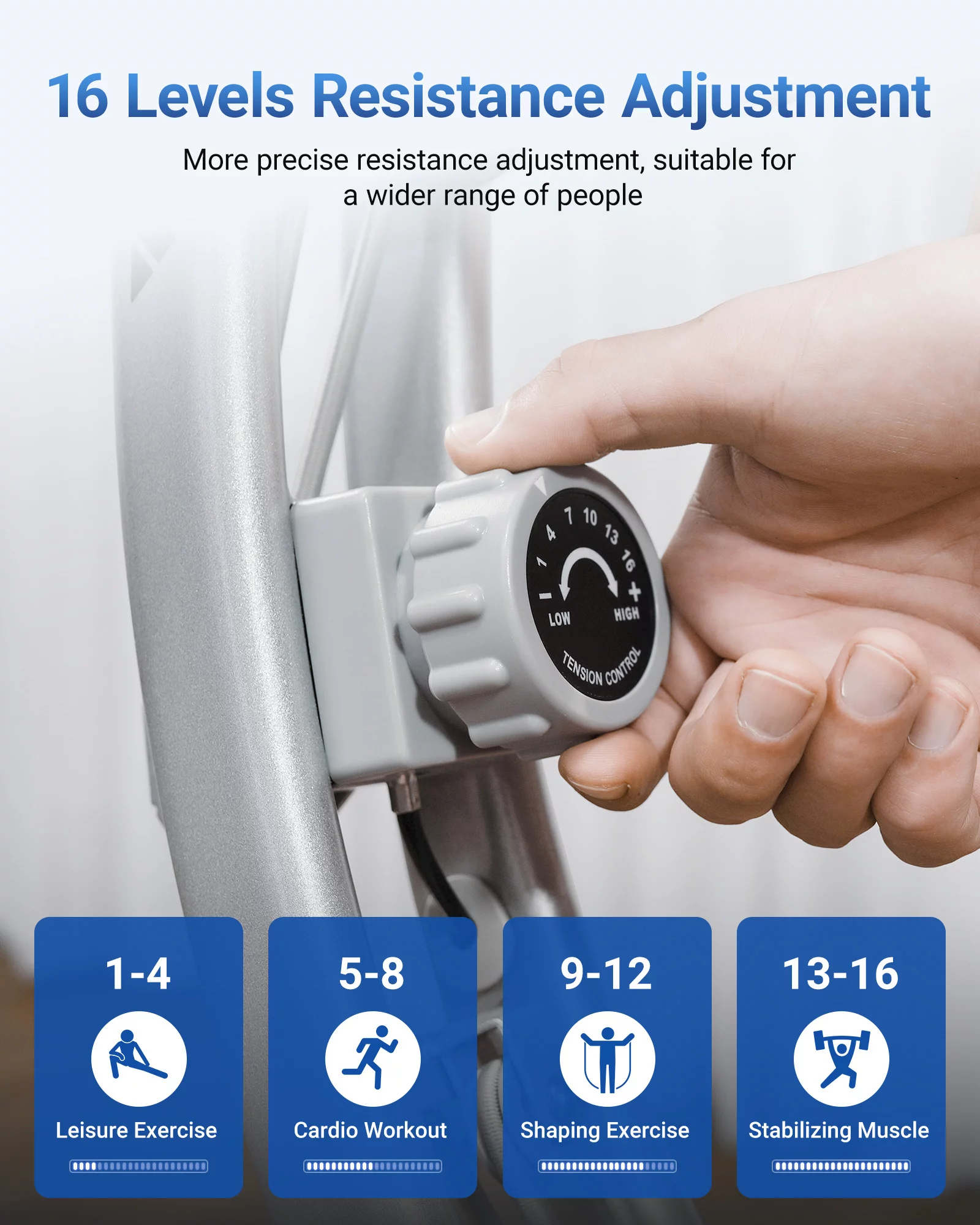 MERACH Folding Exercise Bike Magnetic Upright Bike with 16 Levels of Resistance For Home S15 - Womvr