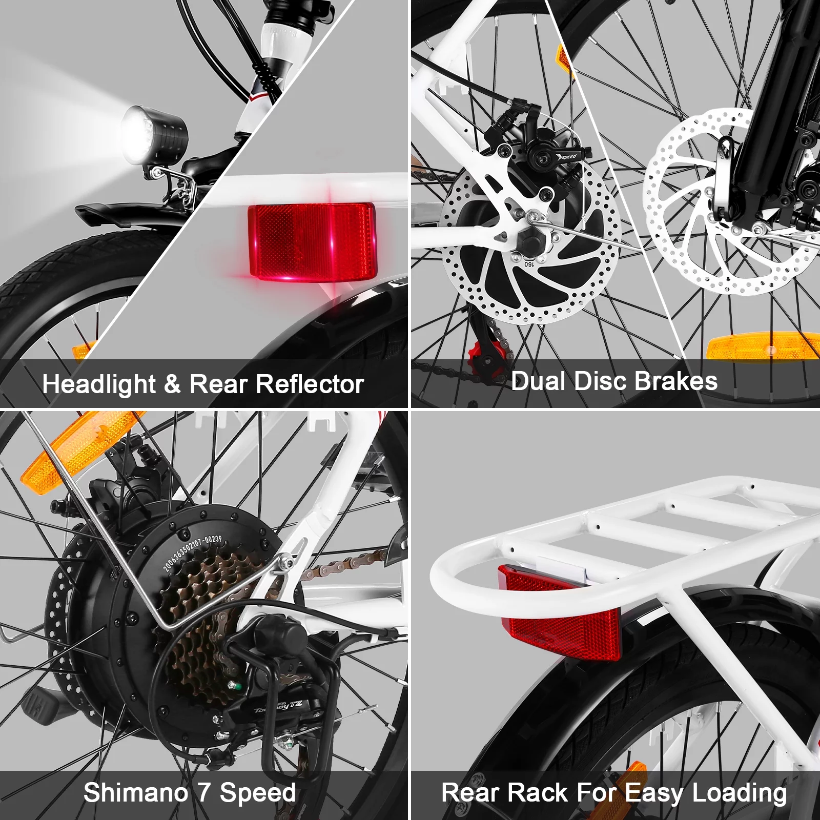 Elifine 500W Folding Electric Bike for Adults, 20