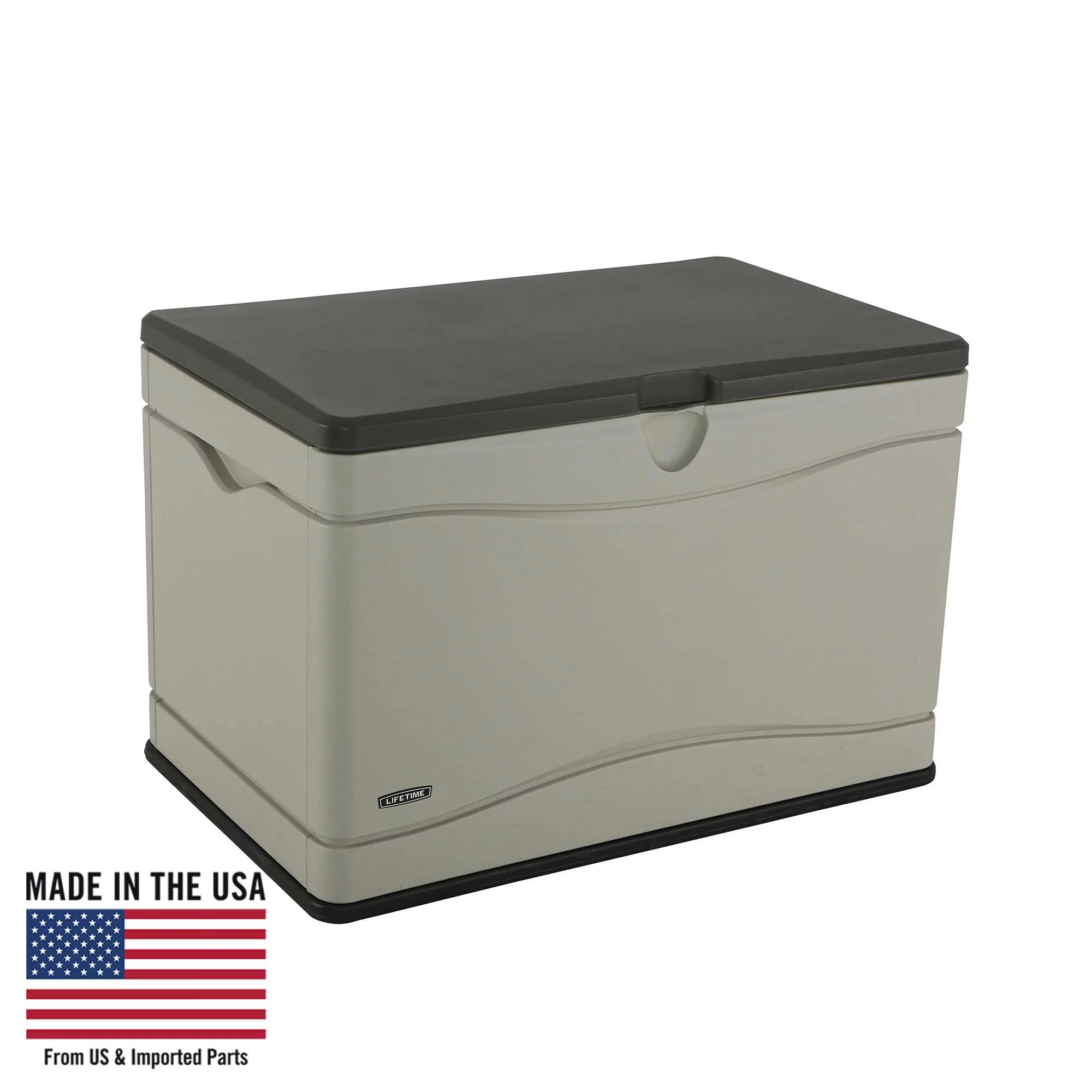 Lifetime Heavy-Duty 80 Gallon Plastic Deck Box, Beige - Womvr