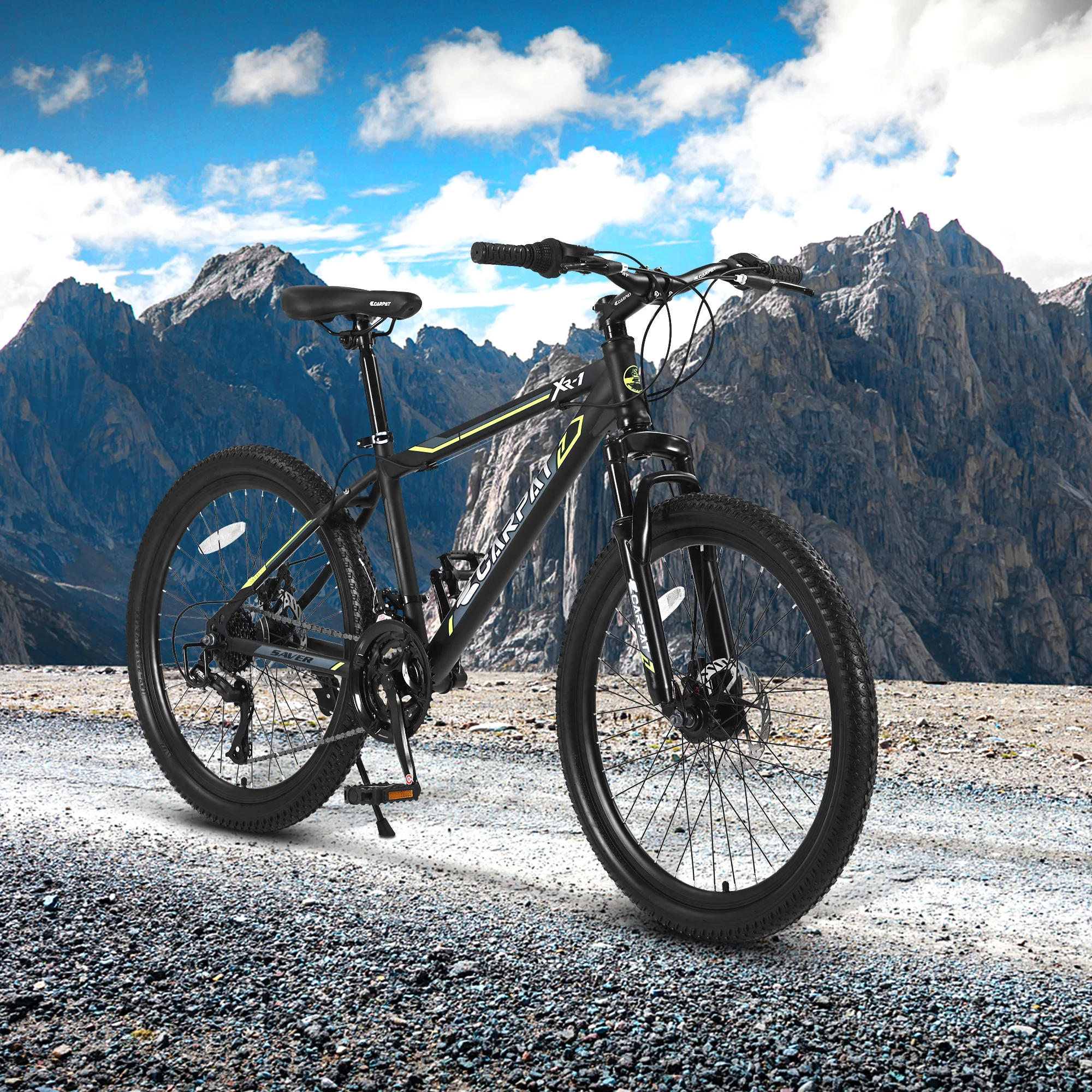 24 inch Mountain Bike, Shimano 21 Speed Drive, Dual Disc Brake, Front Suspension MTB For Boy Girl - Womvr