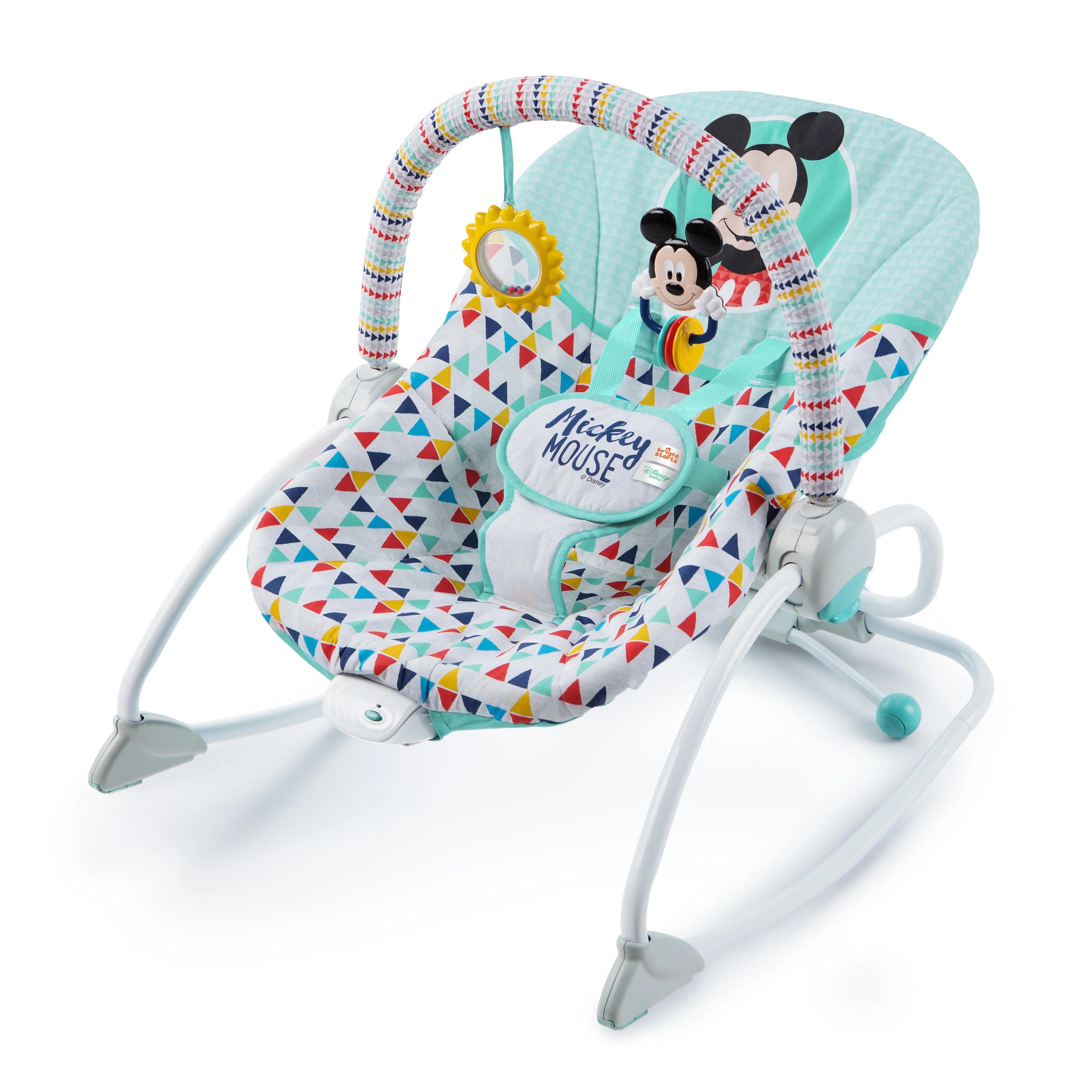 Disney Baby 2-in-1 Slip Resistant Vibrating Infant & Toddler Baby Rocker Chair, Mickey Mouse by Bright Starts - Womvr