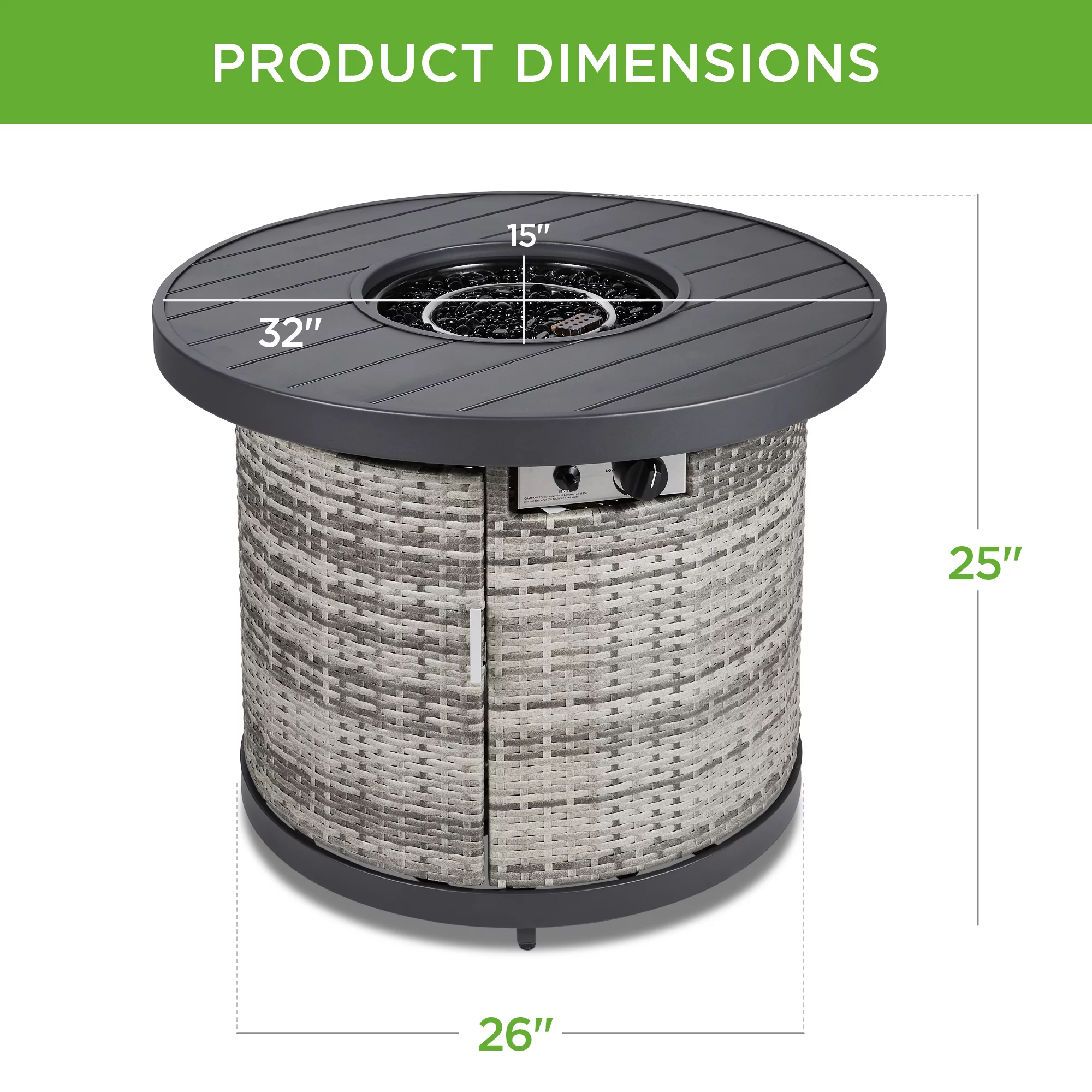 Best Choice Products 32in Round Gas Fire Pit Table, 50,000 BTU Outdoor Wicker Patio Propane Firepit w/ Cover - Brown - Womvr