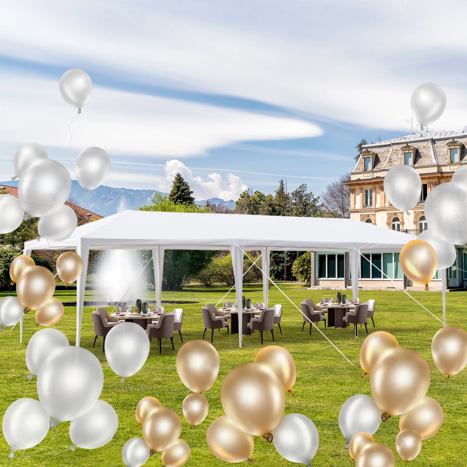 Ktaxon 10' X 30' Canopy Tent with 8 Side Walls for Party Wedding Camping and BBQ - Womvr