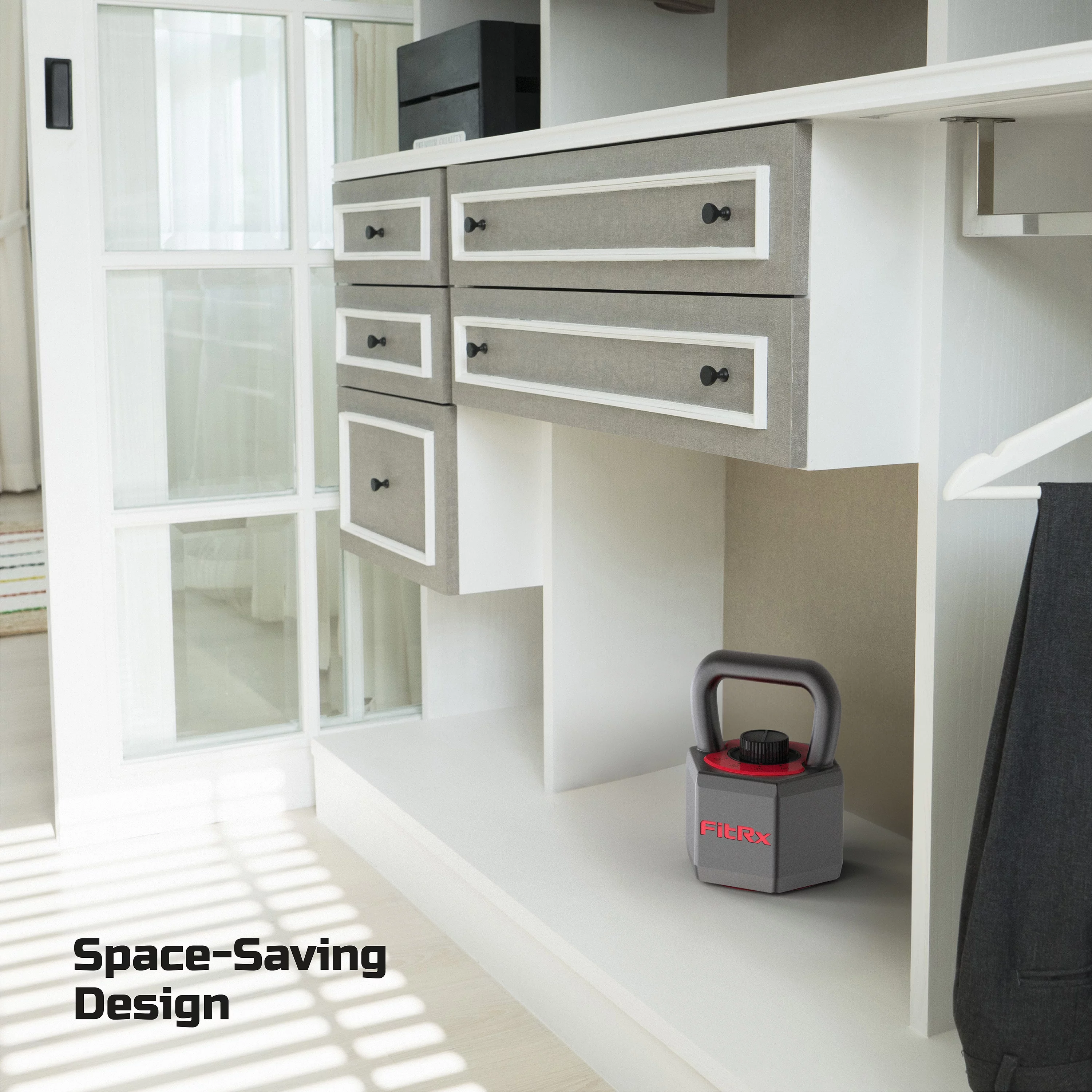 FitRx SmartStack Adjustable Kettlebell for Home Gym, Quick-Select Fitness Weights 25-40 lbs. - Womvr