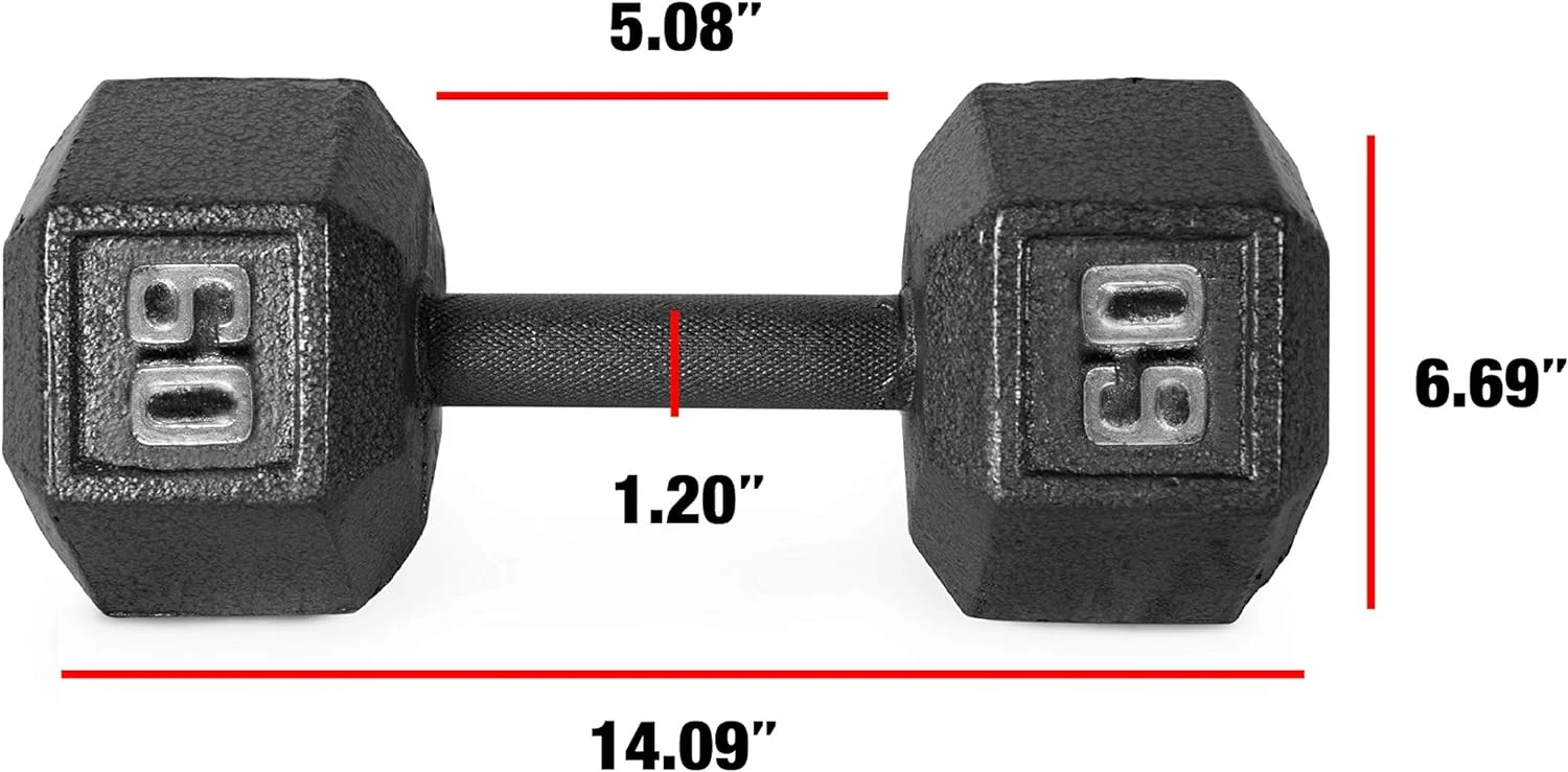 CAP CAST IRON HEX DUMBBELL, BLACK, Single - Womvr