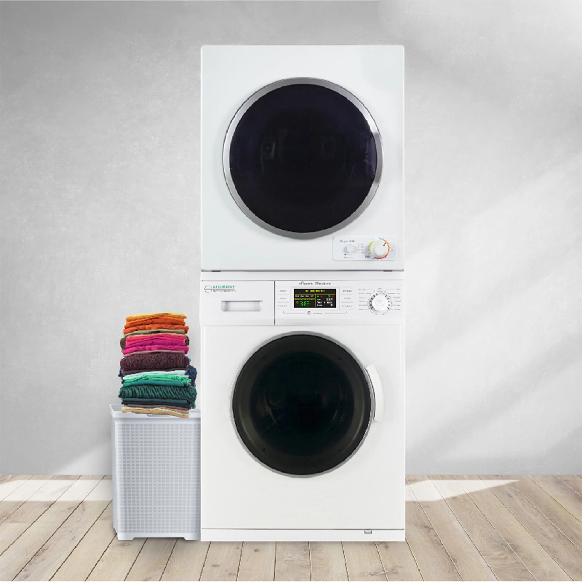 Equator Advanced Appliances EW 824 N-ED 850 Lavadora Compacta Apilable de Carga Frontal y Secadora Corta - Womvr